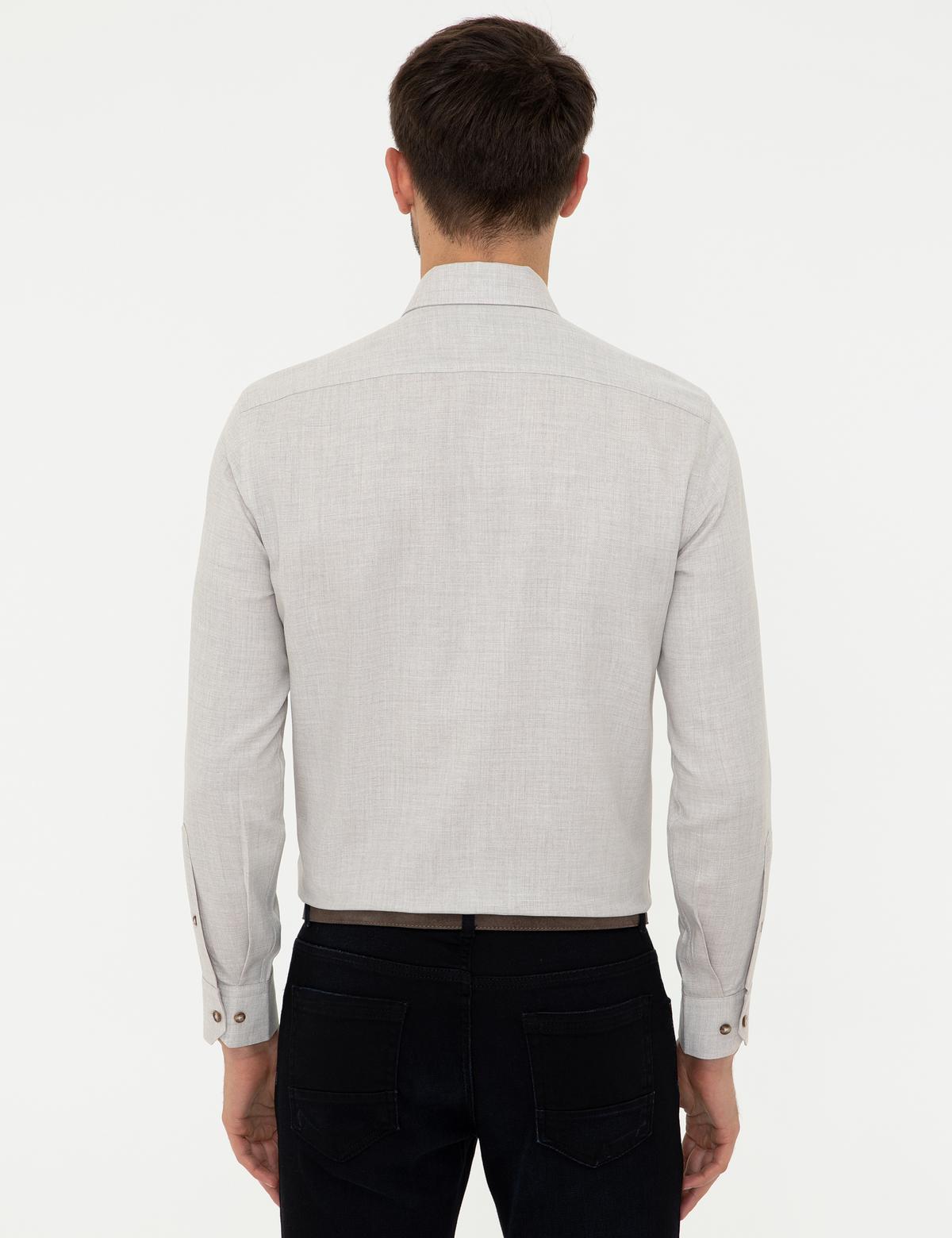 Bej Slim Fit Gömlek - 50247918019