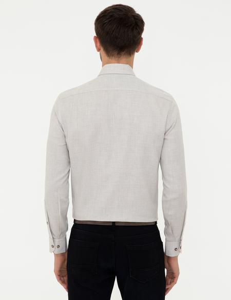 Bej Slim Fit Gömlek - 50247918019