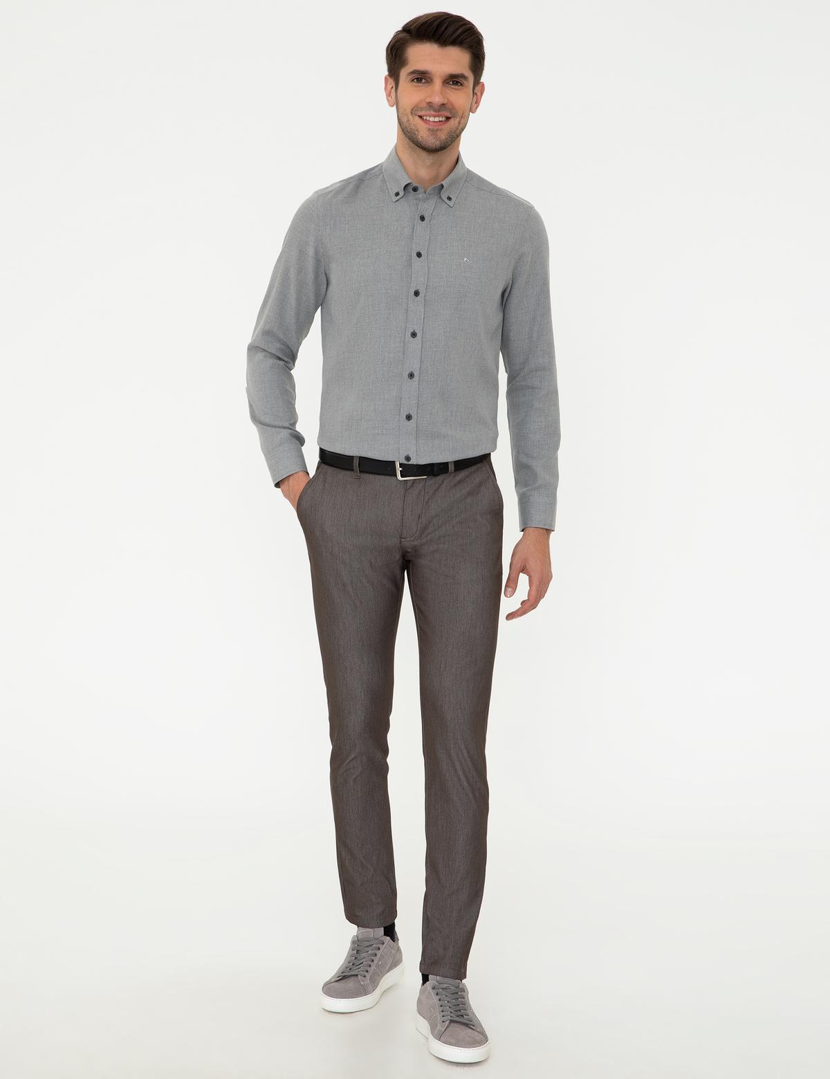 Gri Slim Fit Gömlek - 50247918041