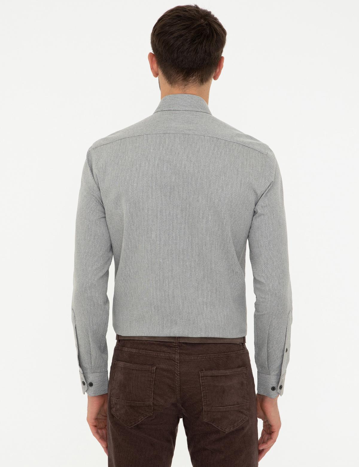 Gri Slim Fit Uzun Kollu Gömlek - 50247966012
