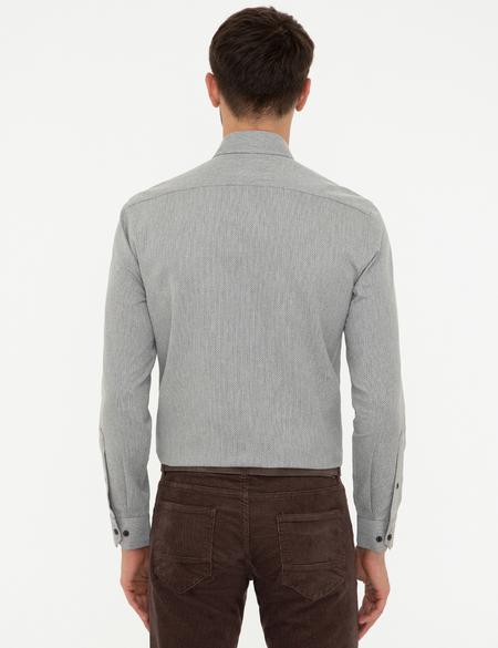 Gri Slim Fit Uzun Kollu Gömlek - 50247966012