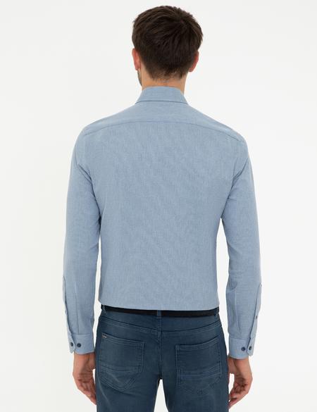 Lacivert Slim Fit Uzun Kollu Gömlek - 50247966030