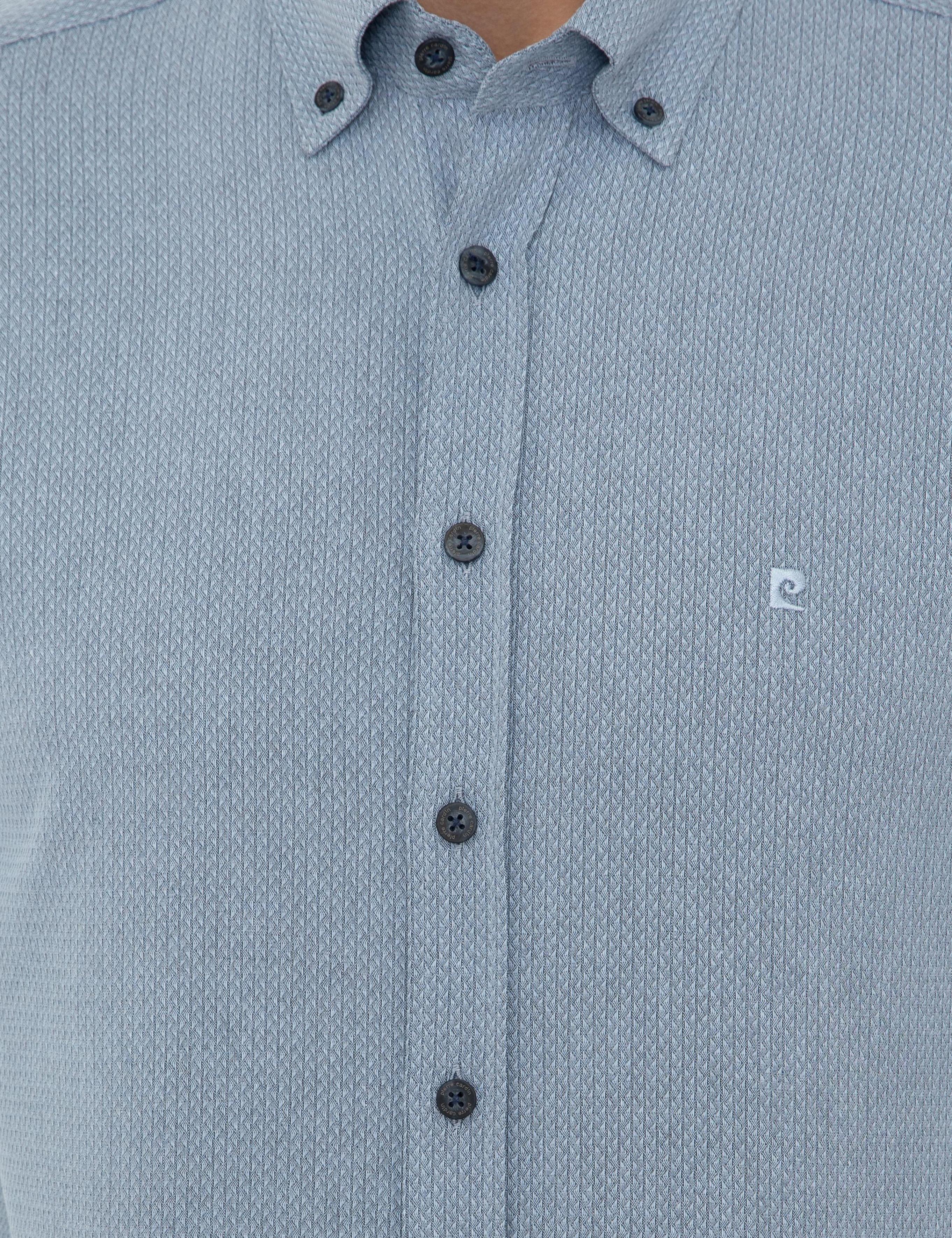 Lacivert Slim Fit Uzun Kollu Gömlek