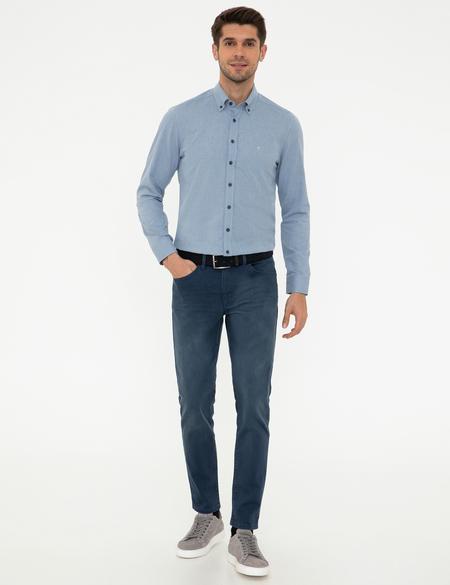 Lacivert Slim Fit Uzun Kollu Gömlek - 50247966030