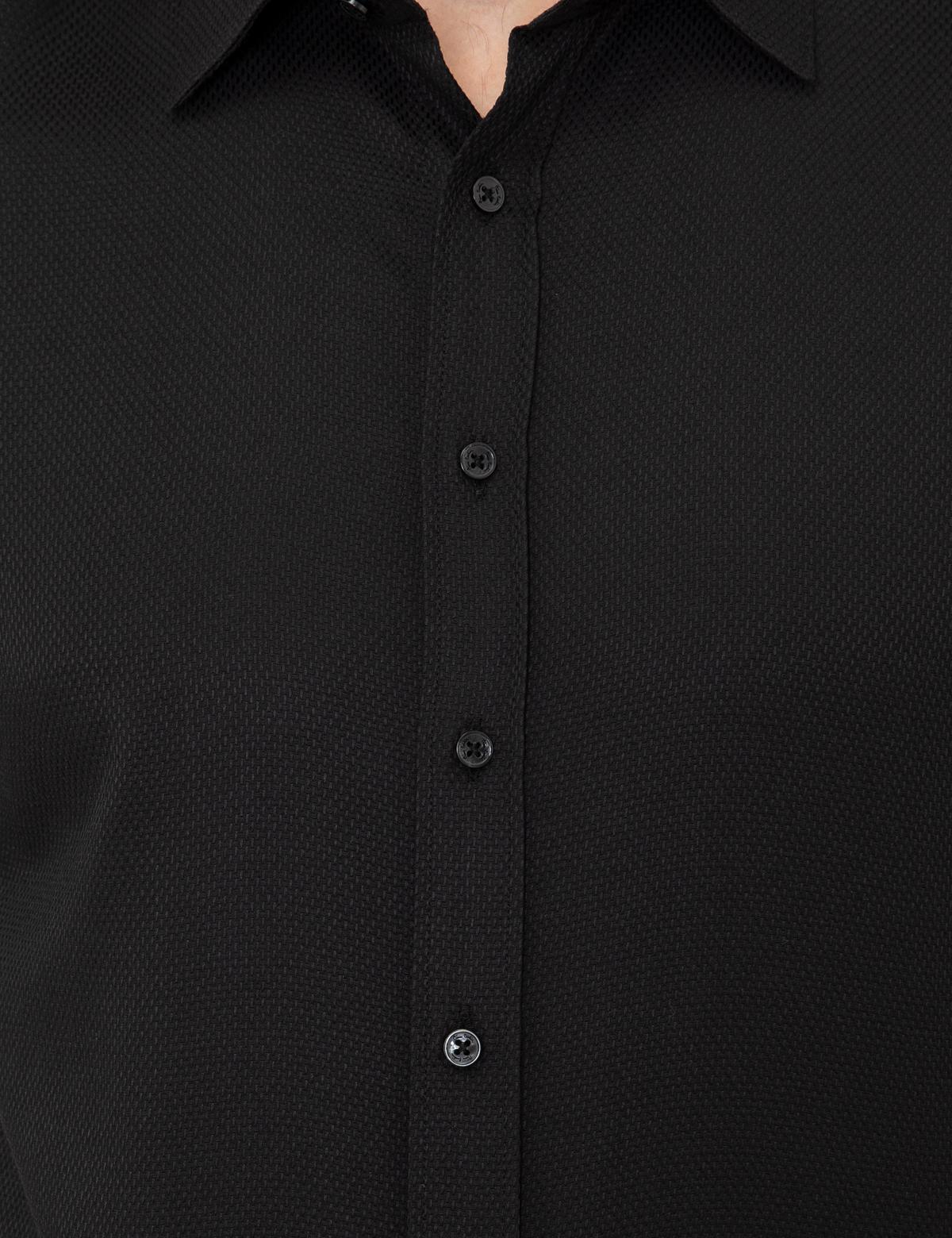 Siyah Slim Fit Uzun Kollu Gömlek - 50248044041