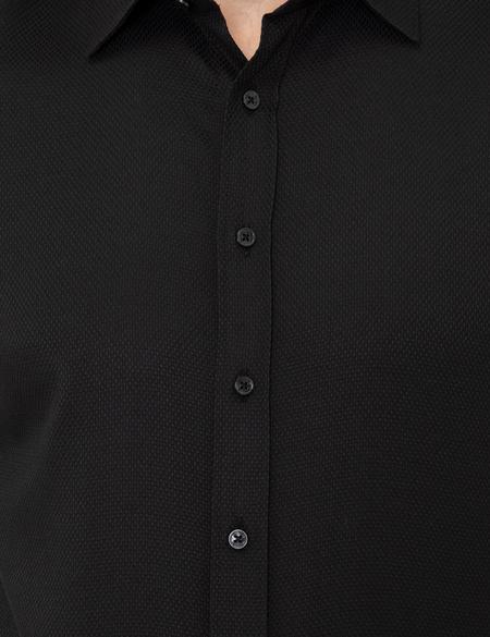 Siyah Slim Fit Uzun Kollu Gömlek - 50248044041