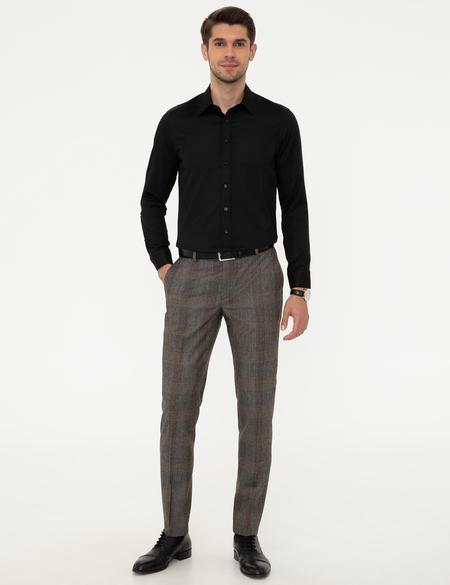 Siyah Slim Fit Uzun Kollu Gömlek - 50248044041