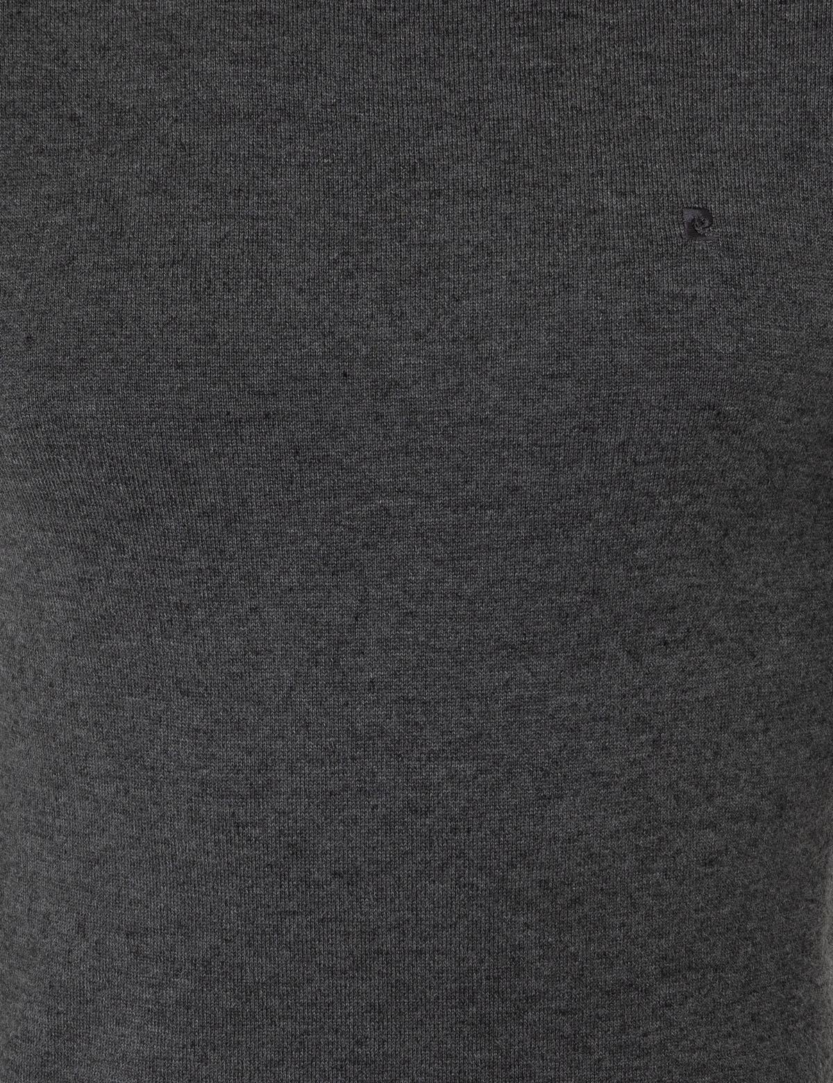 Gri Melanj Slim Fit Bisiklet Yaka Basic Triko Kazak - 50248582026