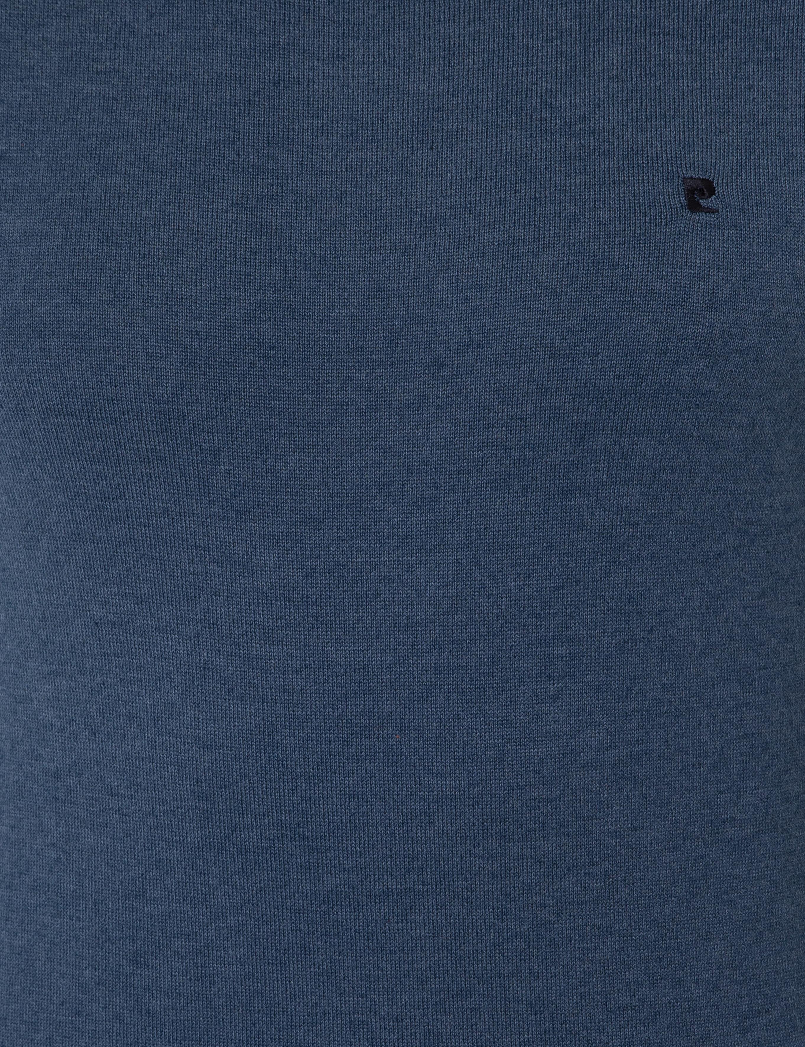 İndigo Melanj Slim Fit Bisiklet Yaka Basic Triko Kazak