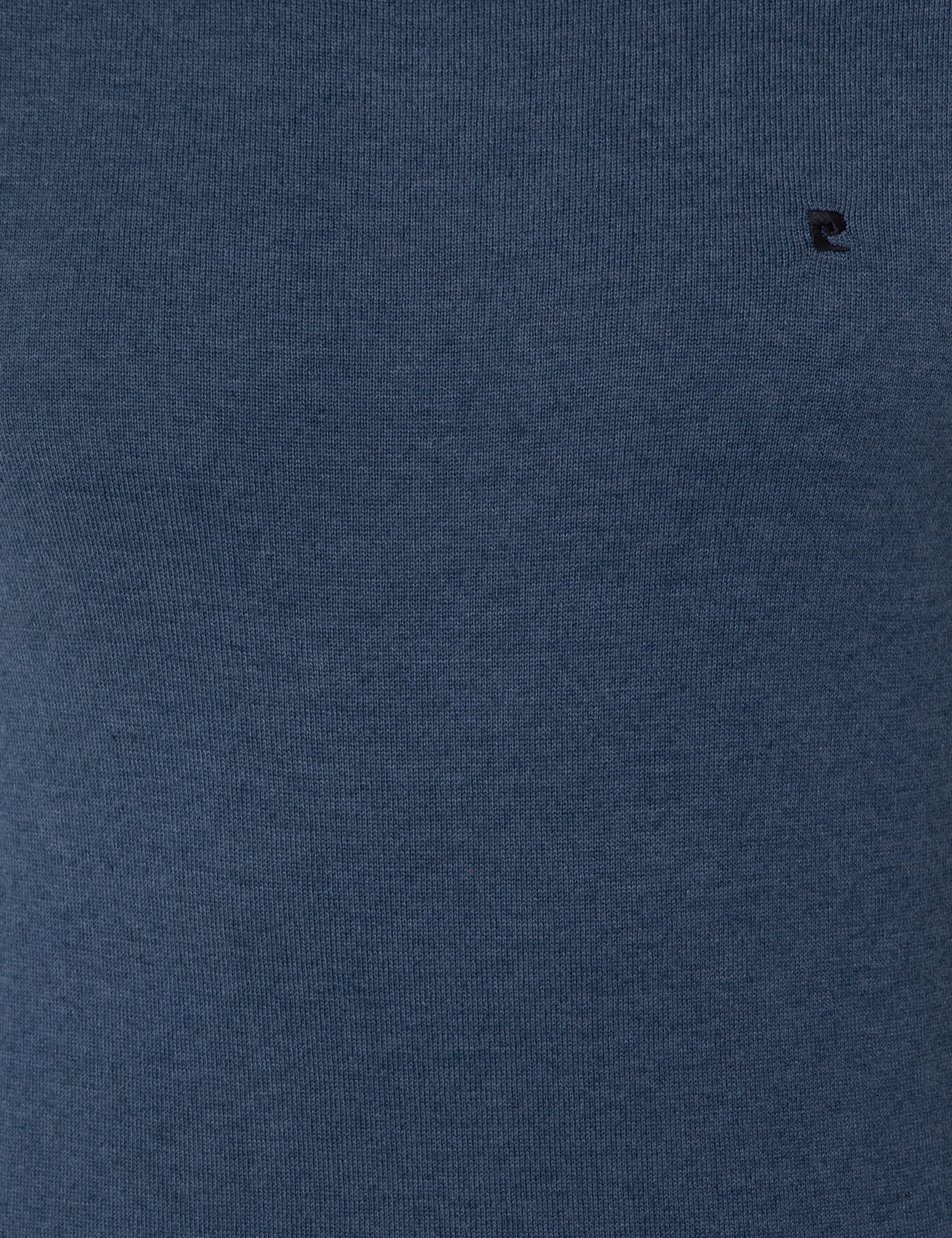 İndigo Melanj Slim Fit Bisiklet Yaka Basic Triko Kazak