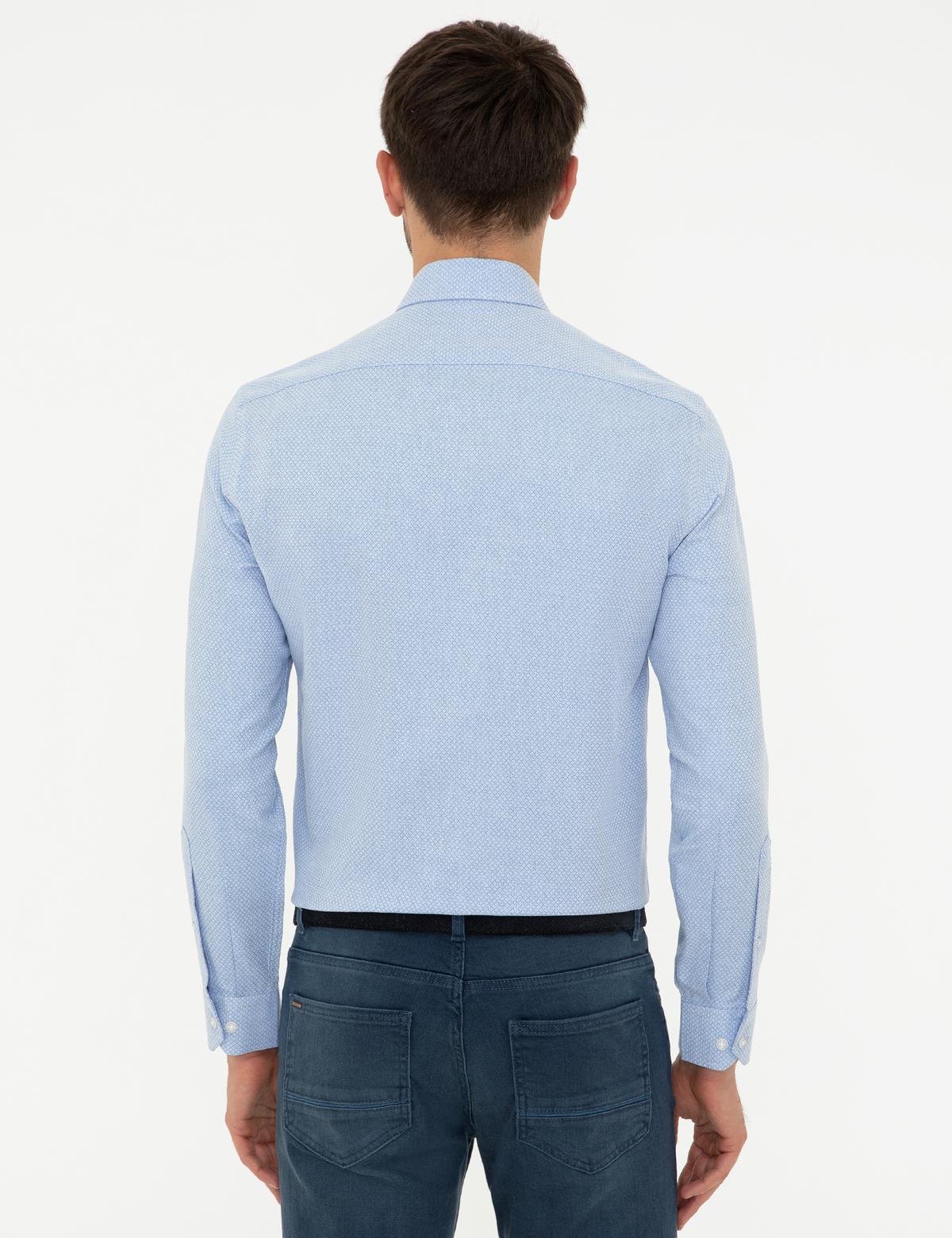 Açık Mavi Slim Fit Uzun Kollu Gömlek - 50247917007