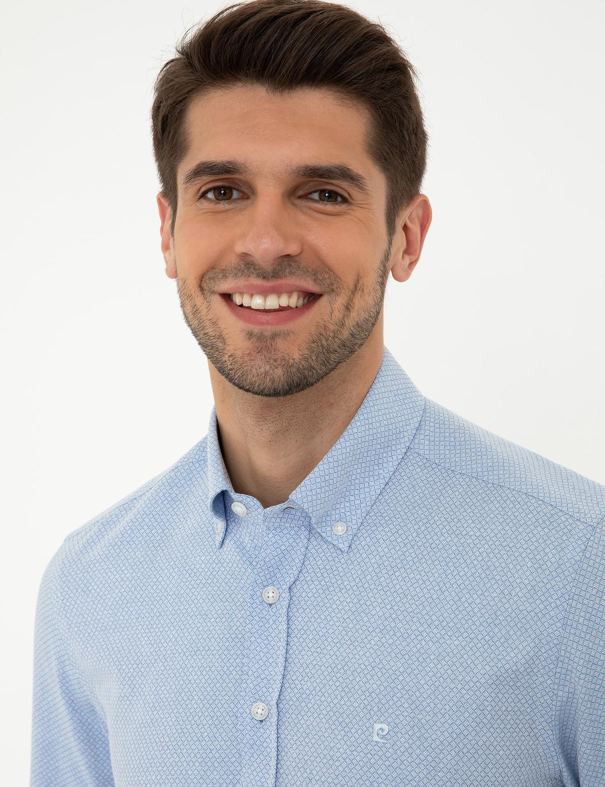 Açık Mavi Slim Fit Uzun Kollu Gömlek - 50247917007