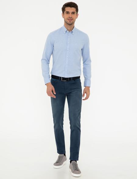 Açık Mavi Slim Fit Uzun Kollu Gömlek - 50247917007