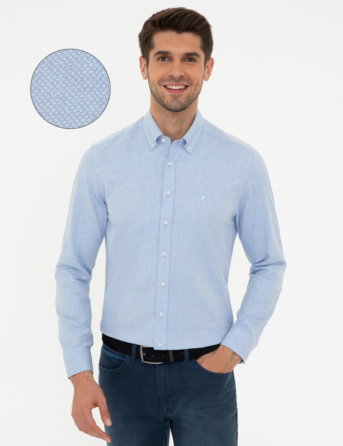 Açık Mavi Slim Fit Uzun Kollu Gömlek