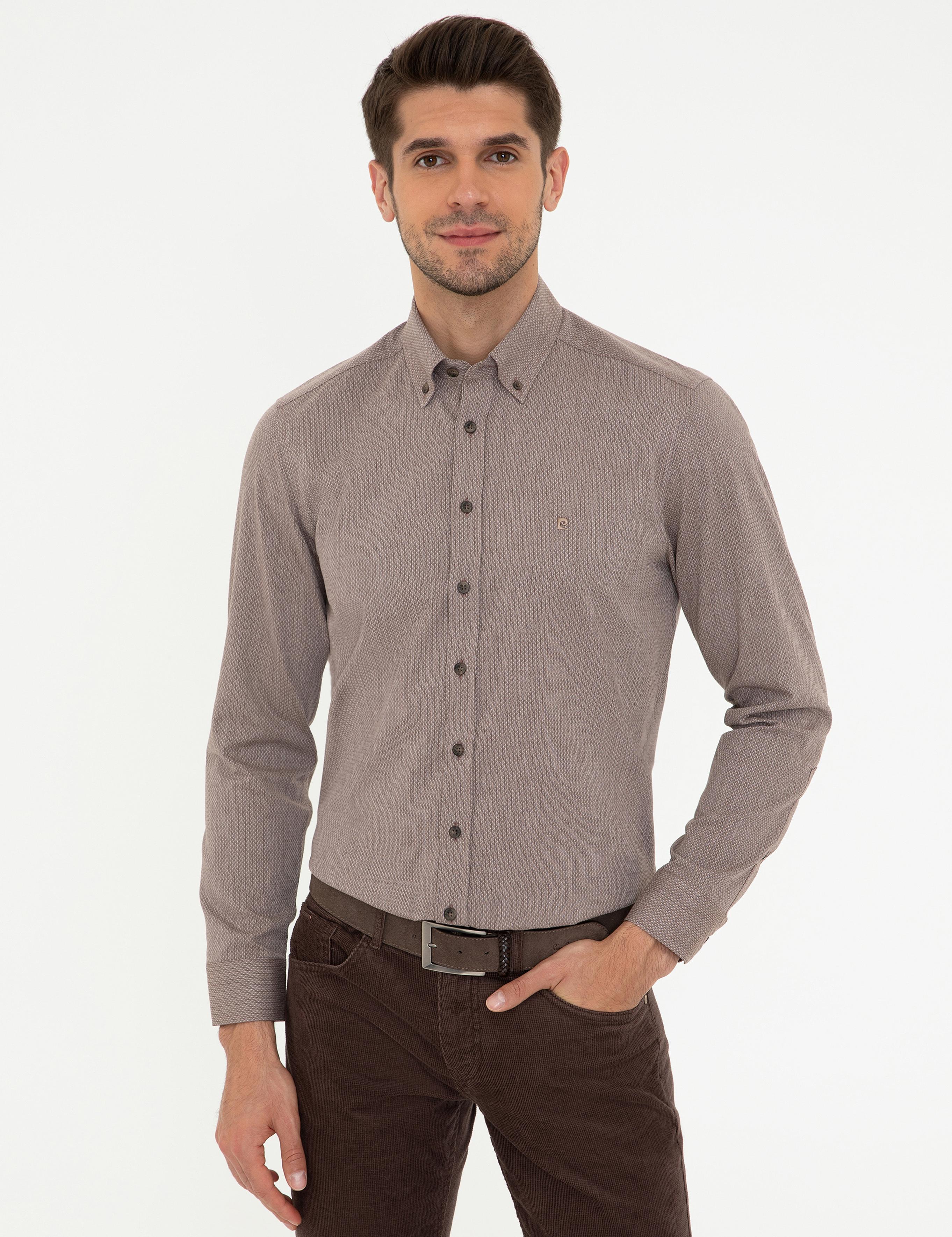 Açık Kahverengi Slim Fit Gömlek