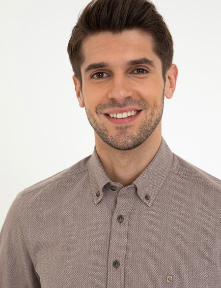 Açık Kahverengi Slim Fit Gömlek - 50247966008