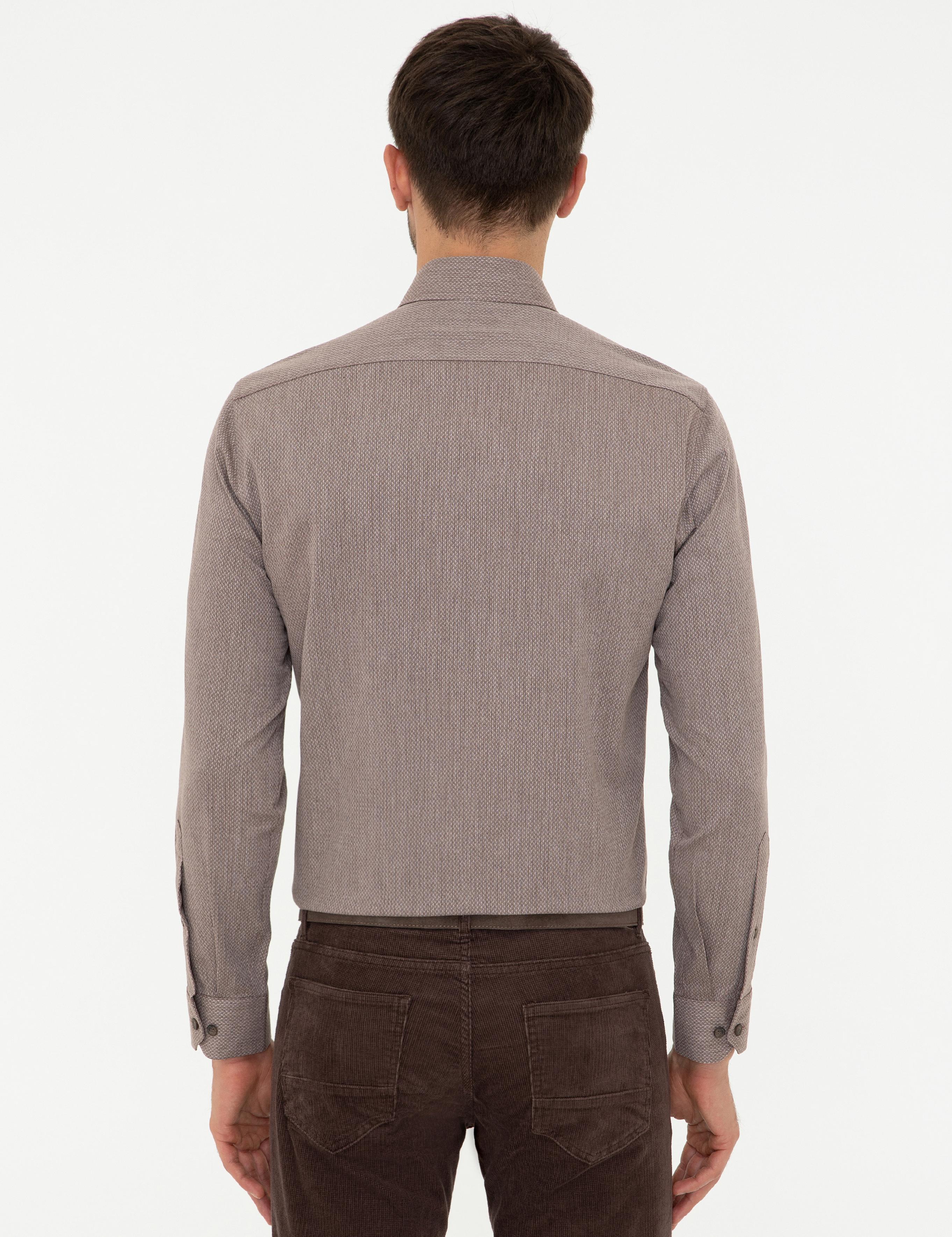 Açık Kahverengi Slim Fit Gömlek