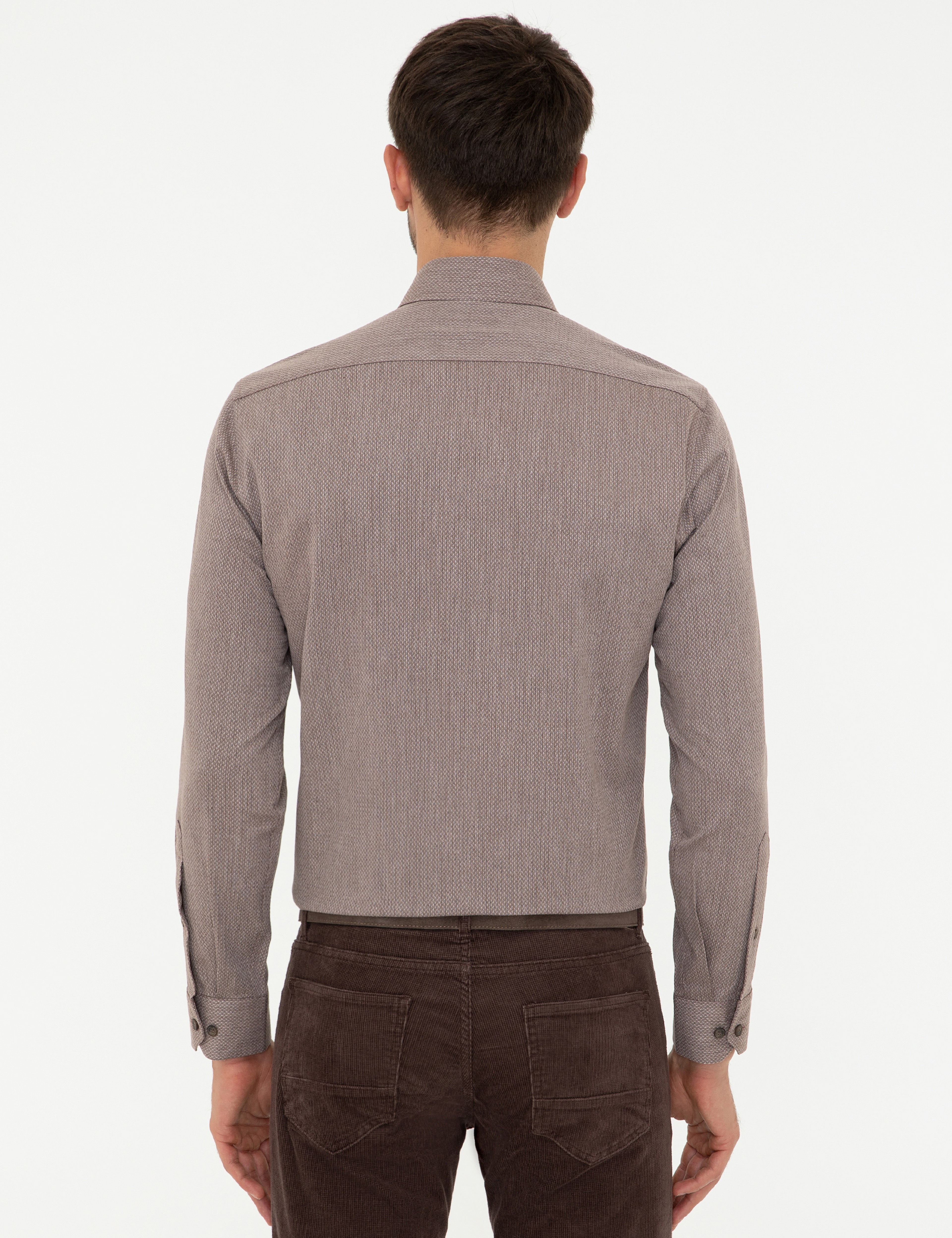 Açık Kahverengi Slim Fit Gömlek