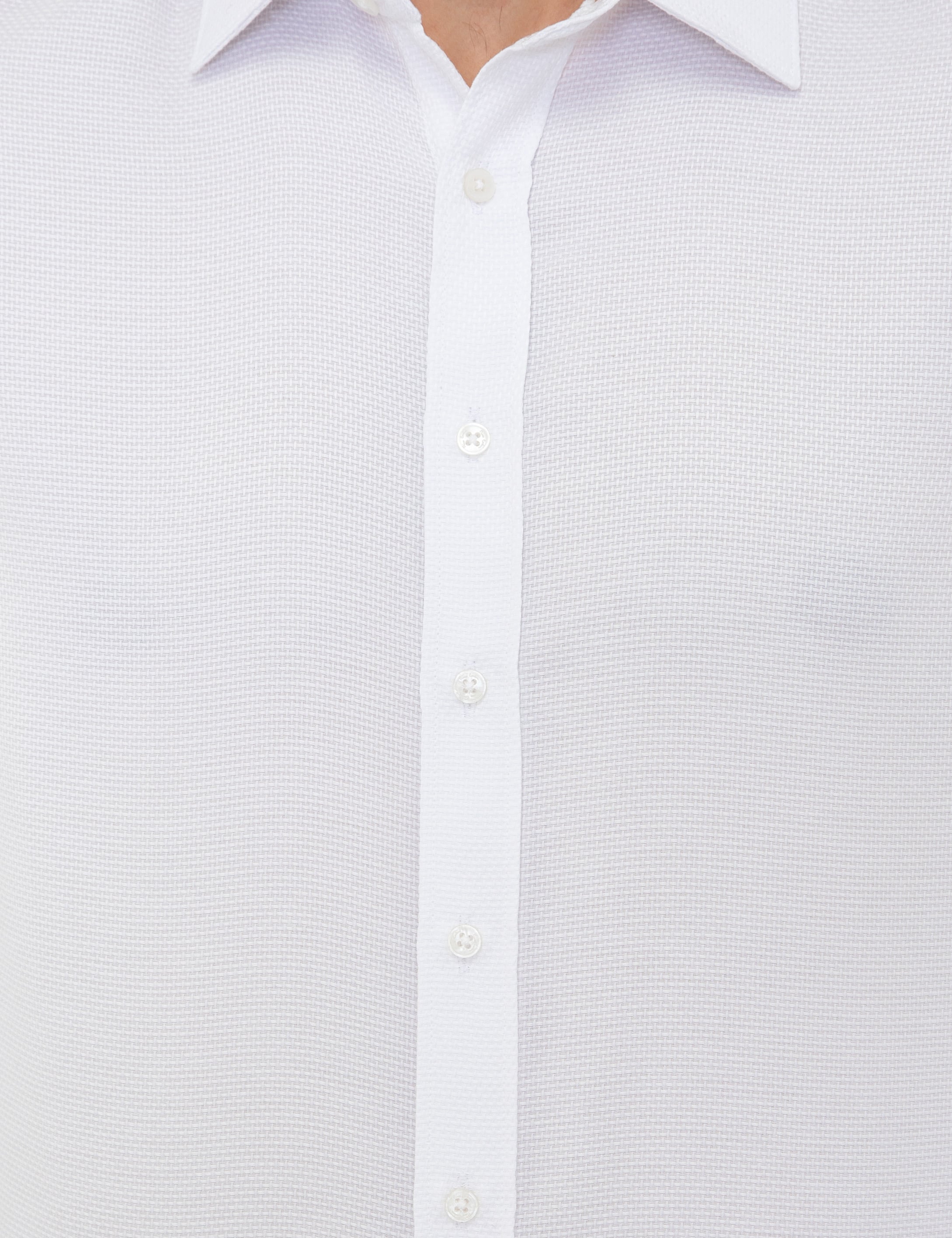 Beyaz Slim Fit Armürlü Gömlek - Image 5