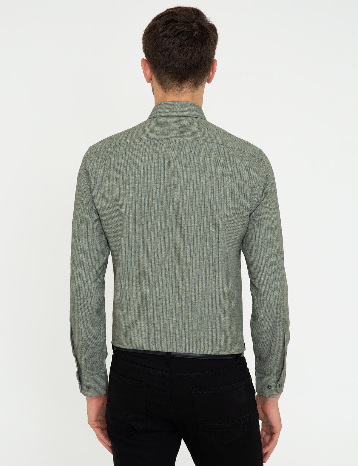 Yeşil Slim Fit Uzun Kollu Gömlek - 50238794018