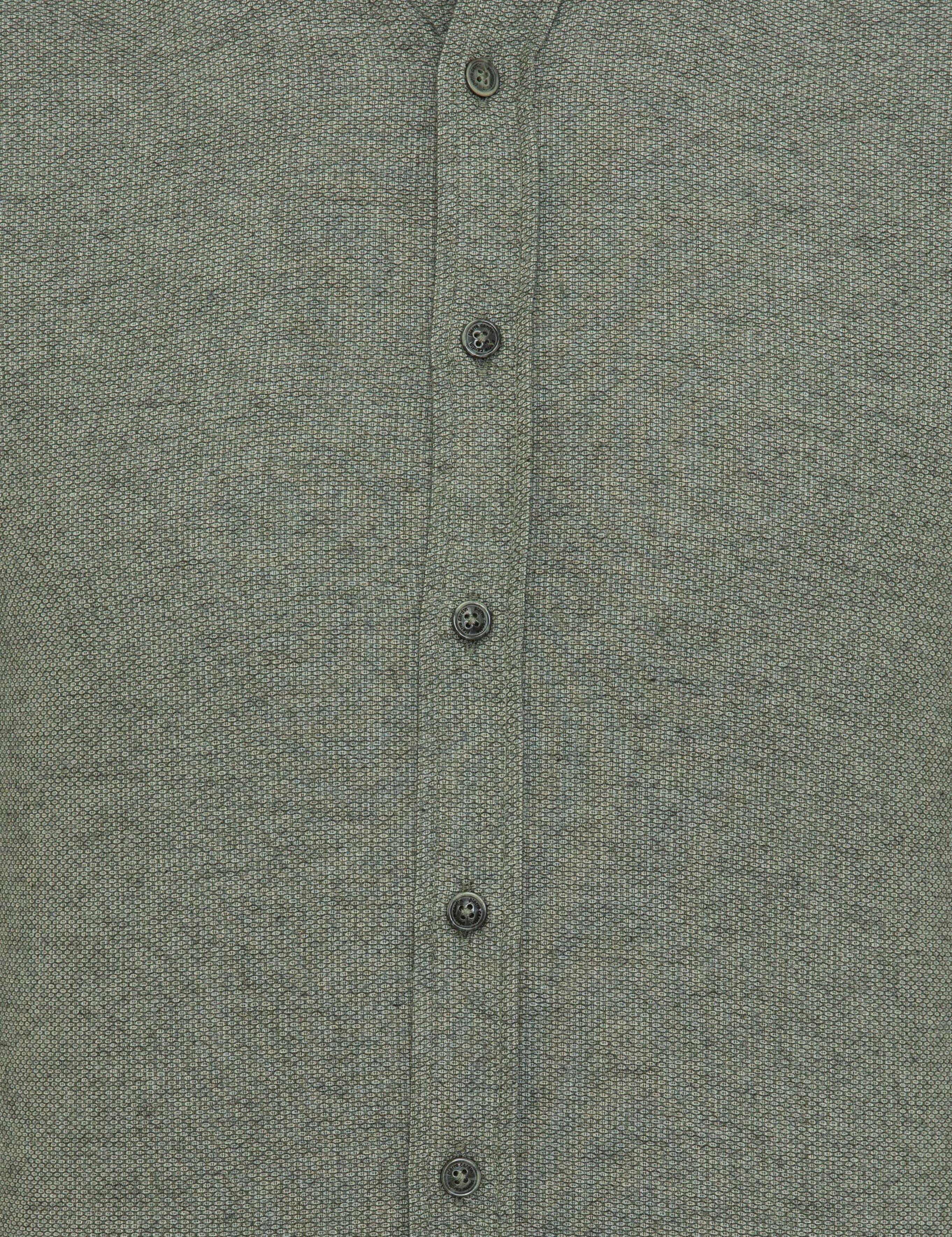 Yeşil Slim Fit Uzun Kollu Gömlek