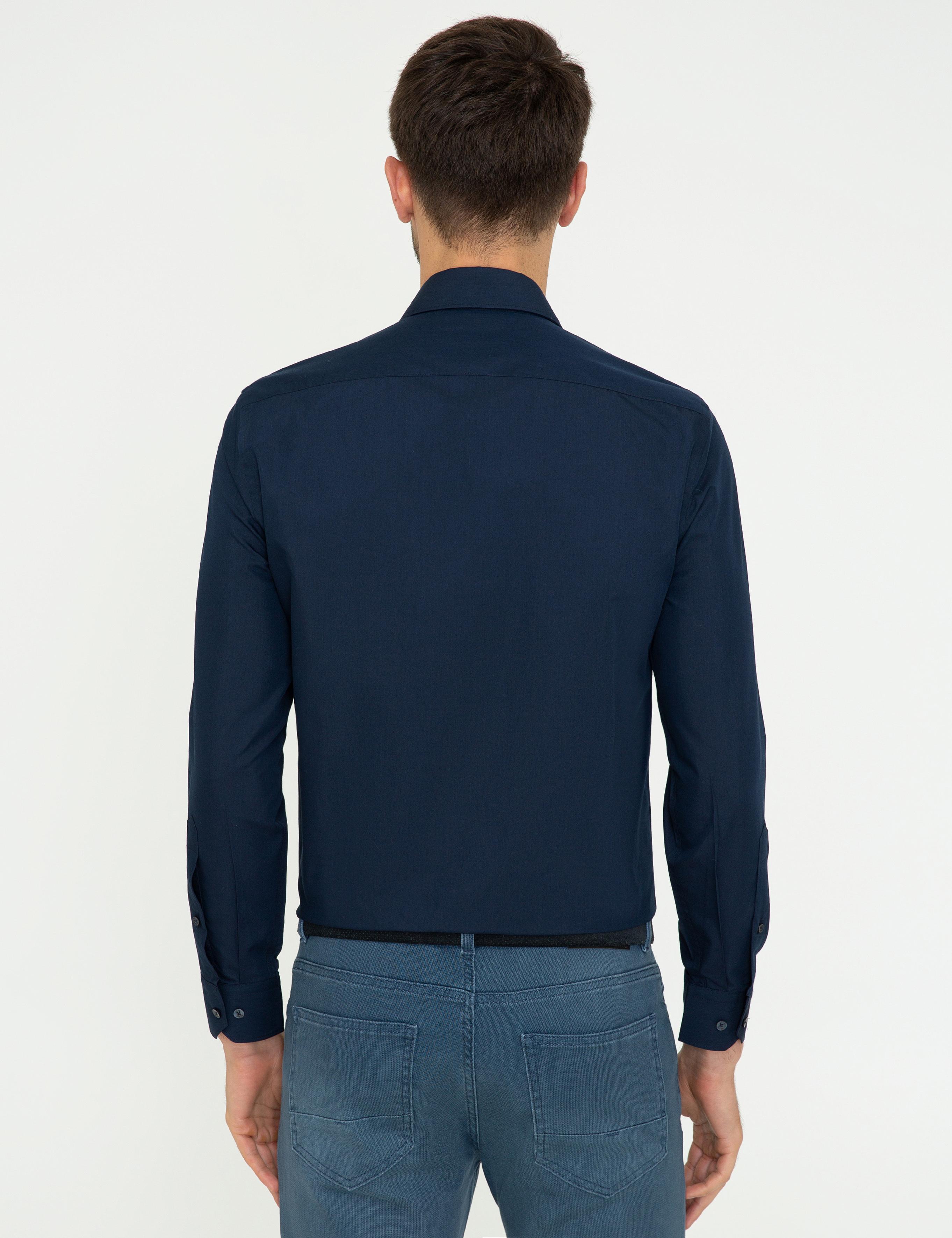 Lacivert Slim Fit Basic Gömlek