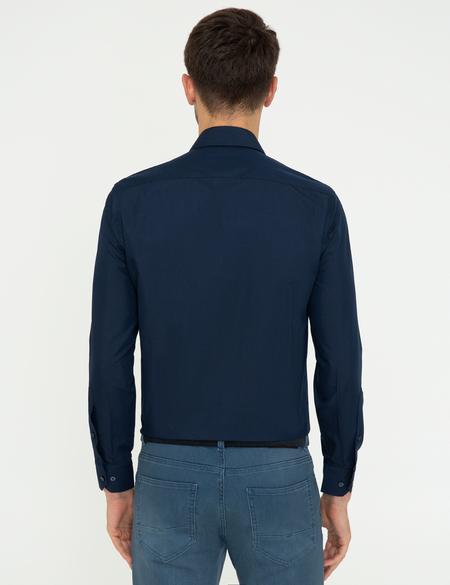 Lacivert Slim Fit Basic Gömlek - 50248045001