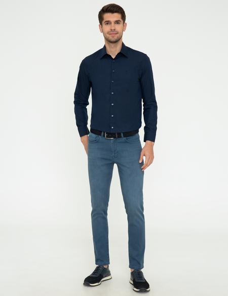 Lacivert Slim Fit Basic Gömlek - 50248045001