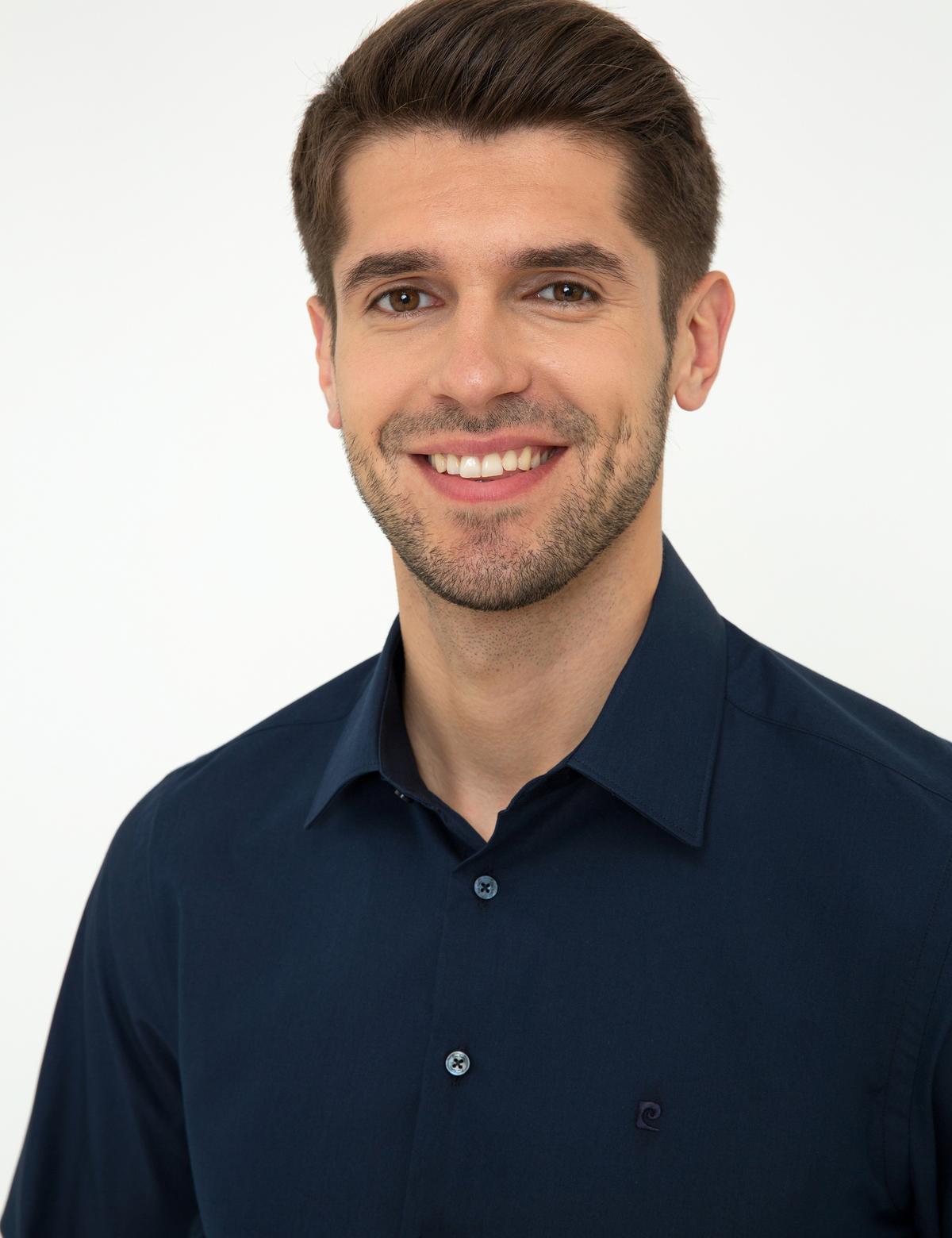 Lacivert Slim Fit Basic Gömlek - 50248045001