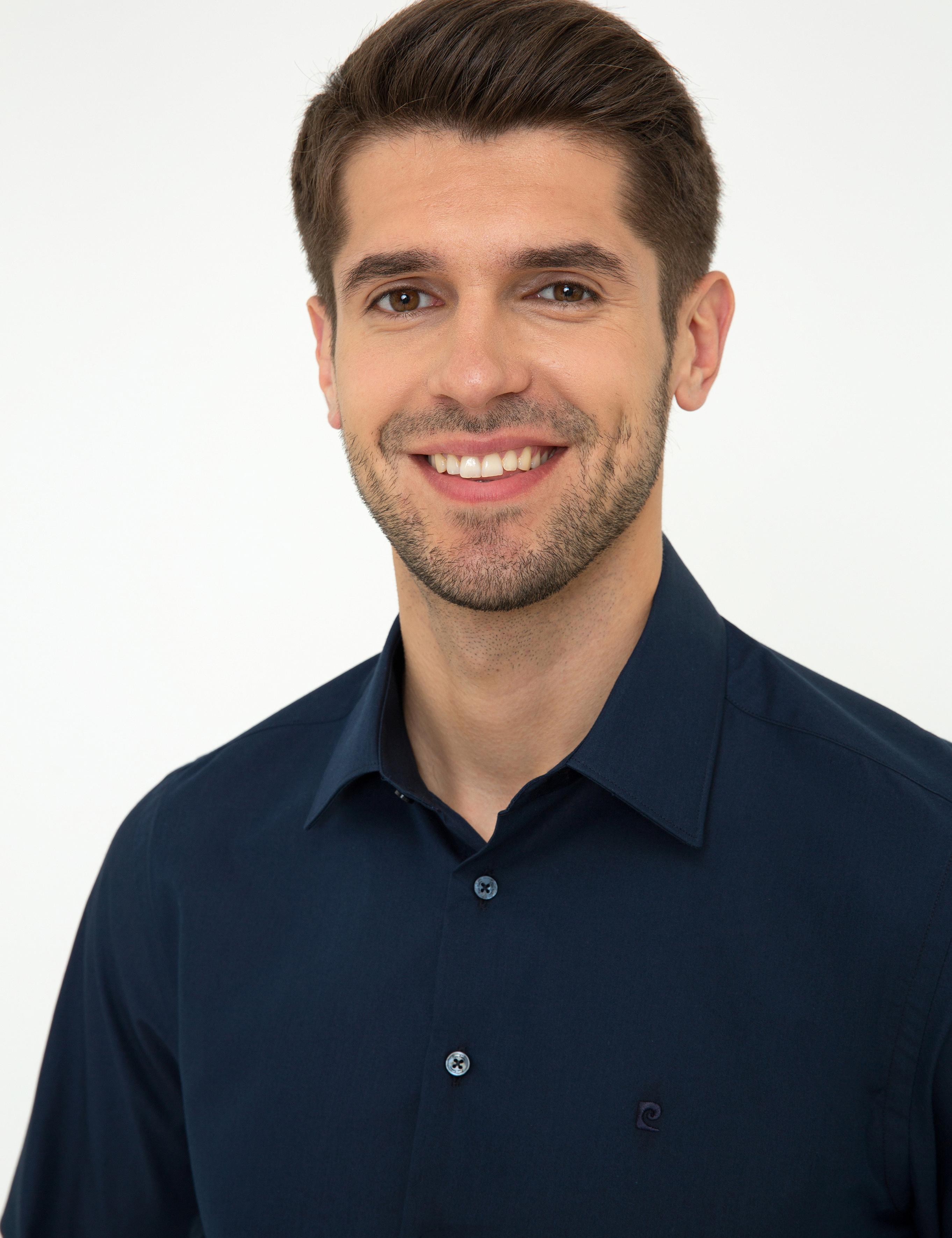 Lacivert Slim Fit Basic Gömlek