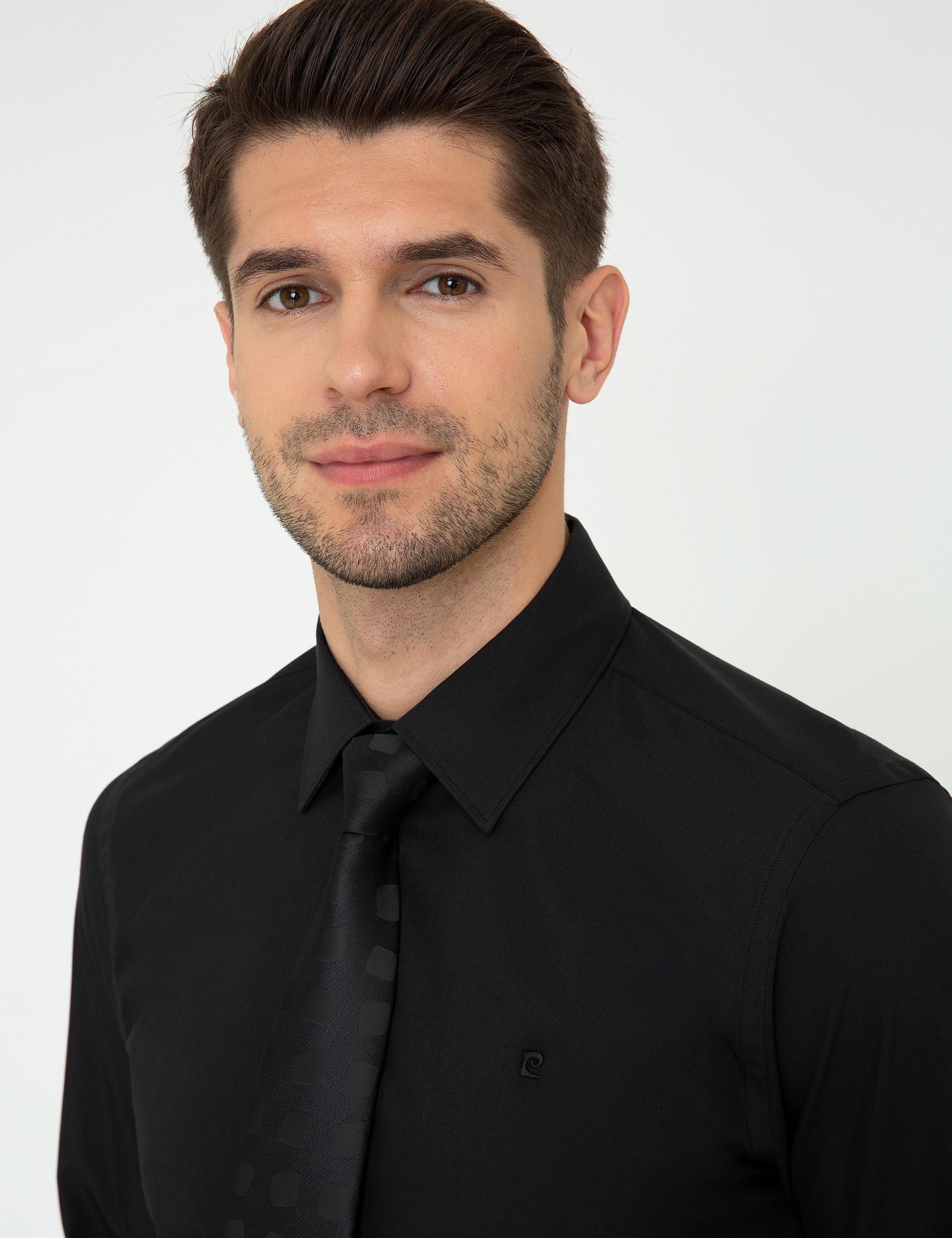 Siyah Slim Fit Basic Gömlek