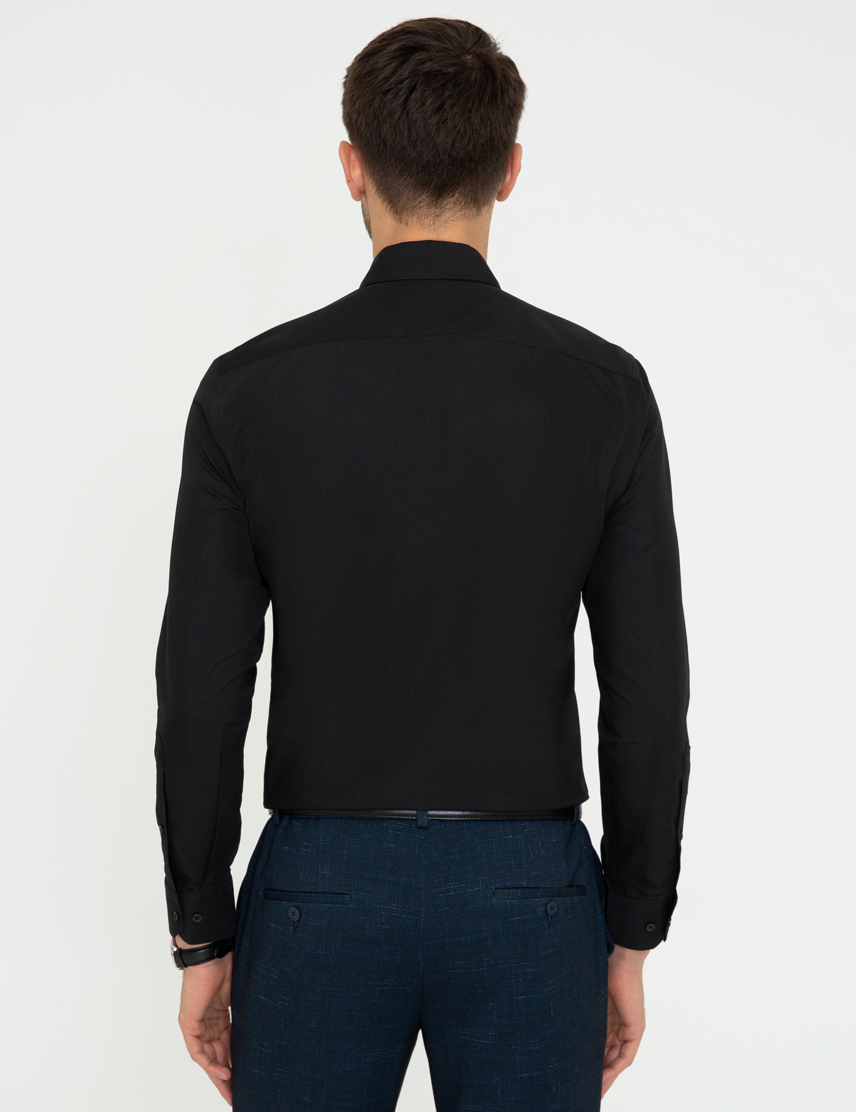 Siyah Slim Fit Basic Gömlek