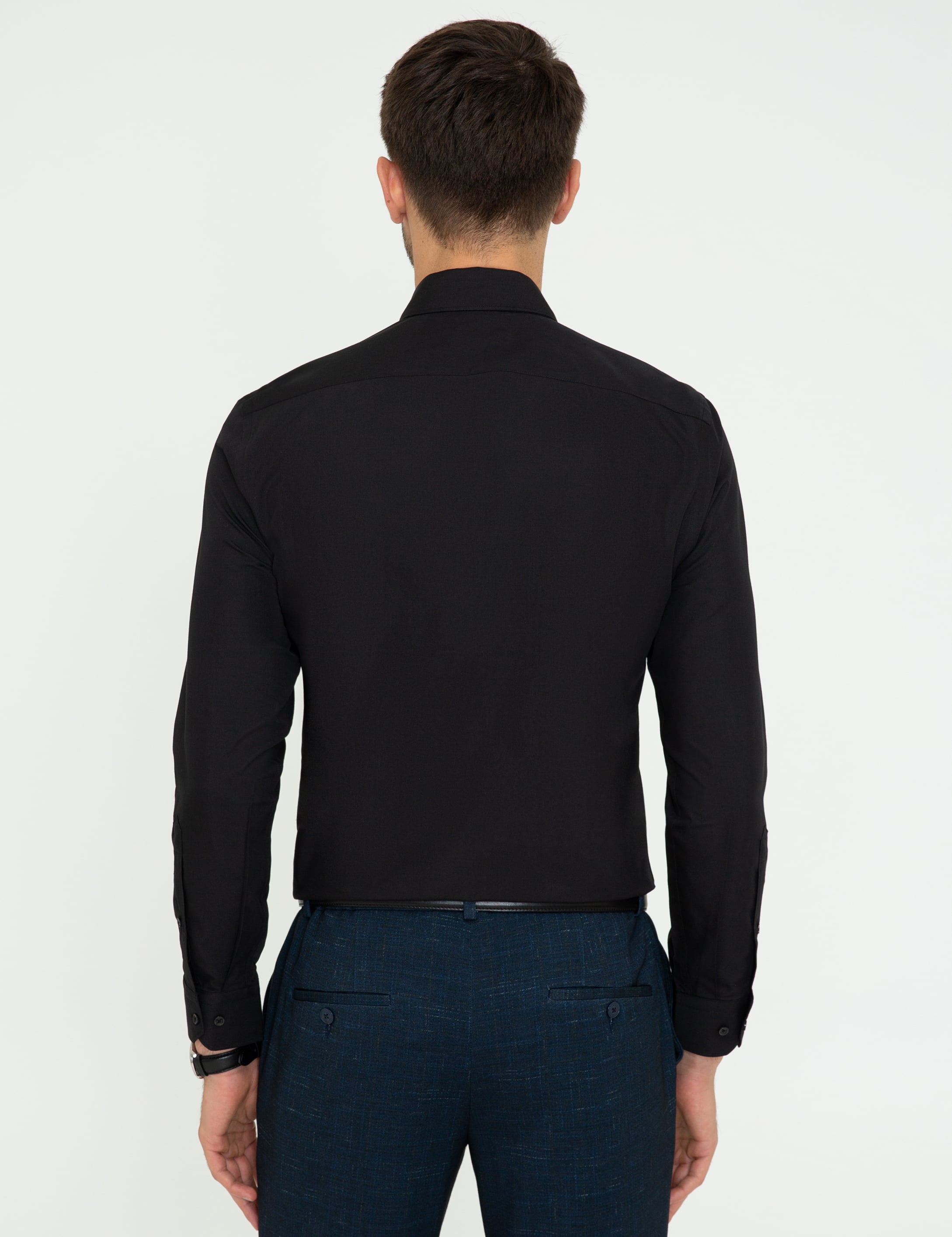 Siyah Slim Fit Basic Gömlek