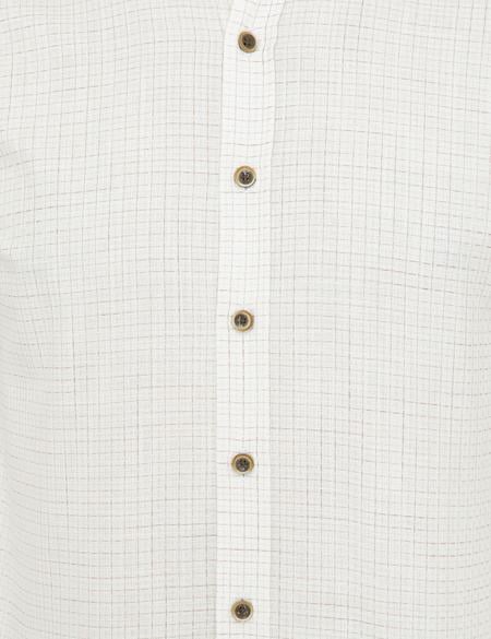 Bej Slim Fit Uzun Kollu Gömlek - 50246732018