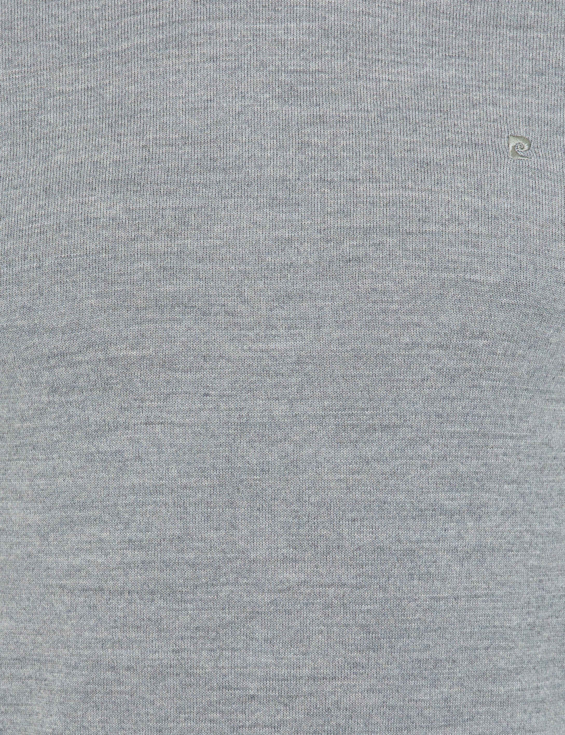 Açık Gri Melanj Slim Fit Çeyrek Yaka Yün Karışımlı Basic Triko Kazak - Image 6