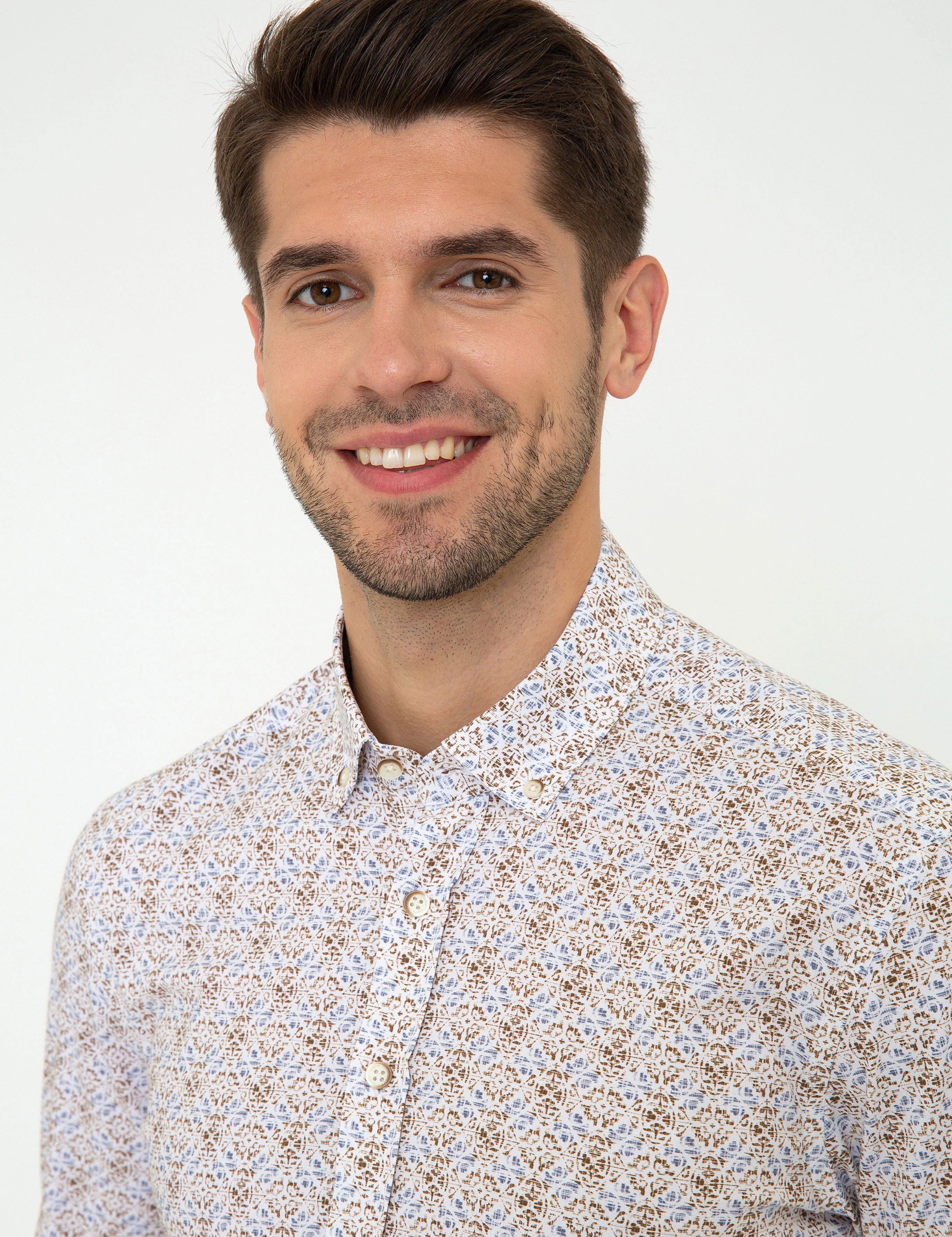 Haki Slim Fit Uzun Kollu Gömlek