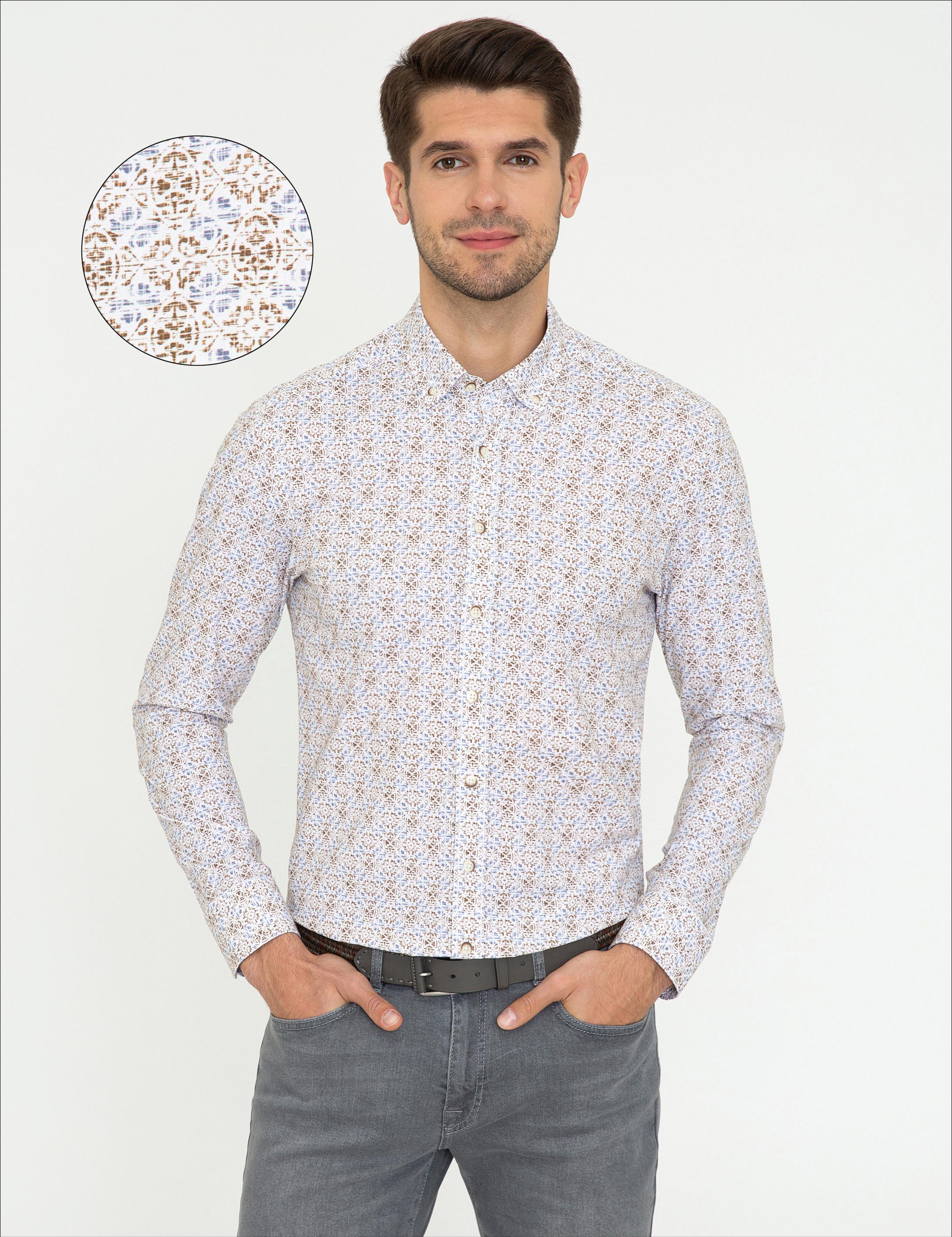 Haki Slim Fit Uzun Kollu Gömlek