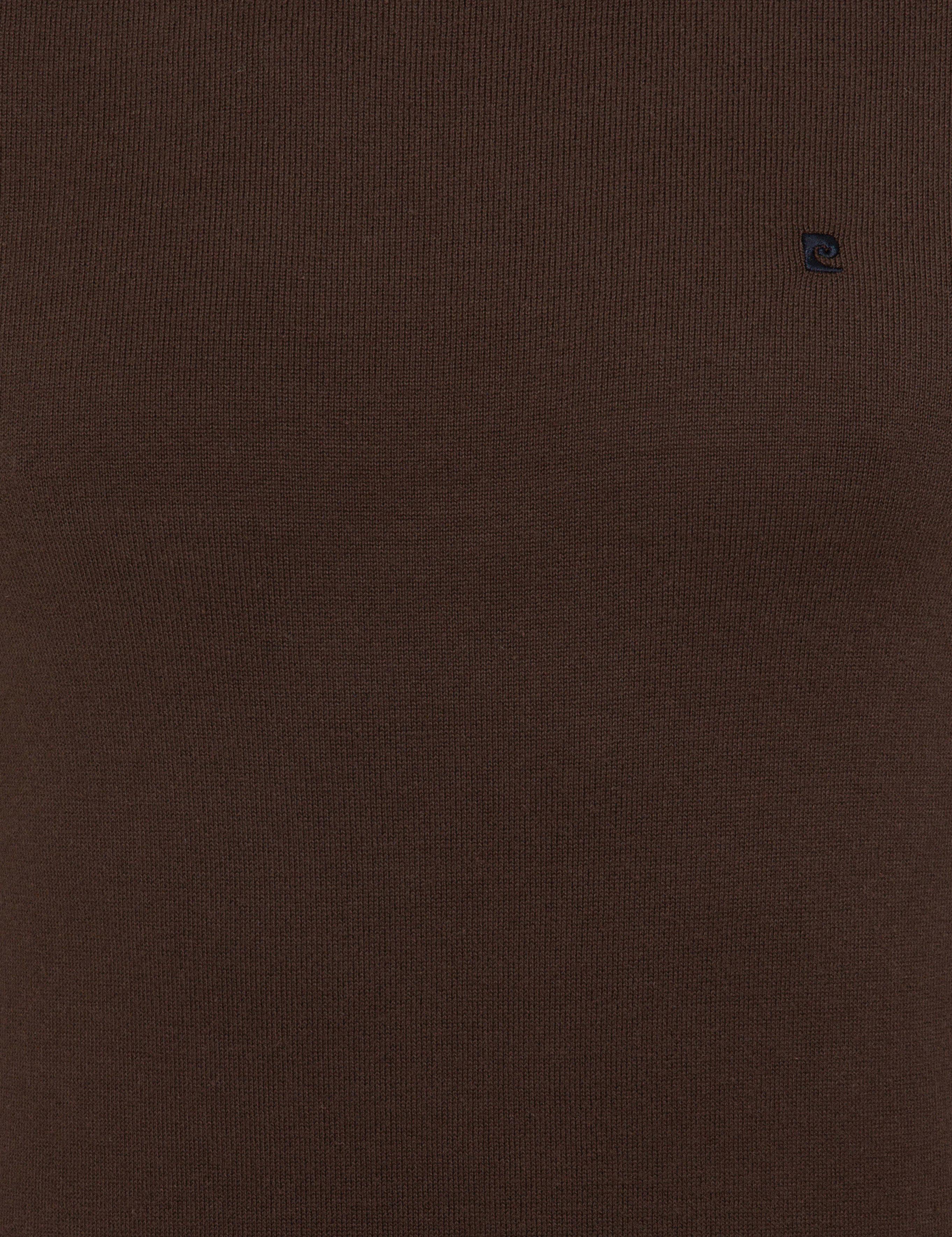 Kahverengi Slim Fit Bisiklet Yaka Basic Triko Kazak