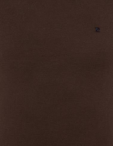 Kahverengi Slim Fit Bisiklet Yaka Basic Triko Kazak