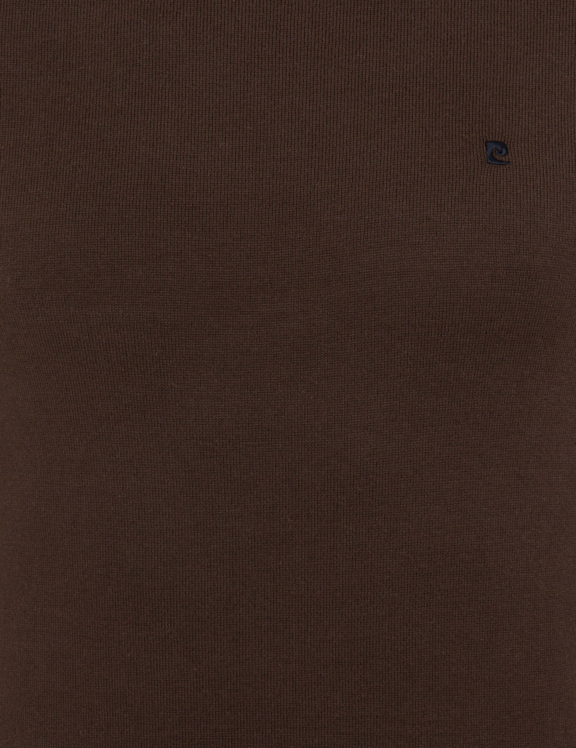 Kahverengi Slim Fit Bisiklet Yaka Basic Triko Kazak - Image 6
