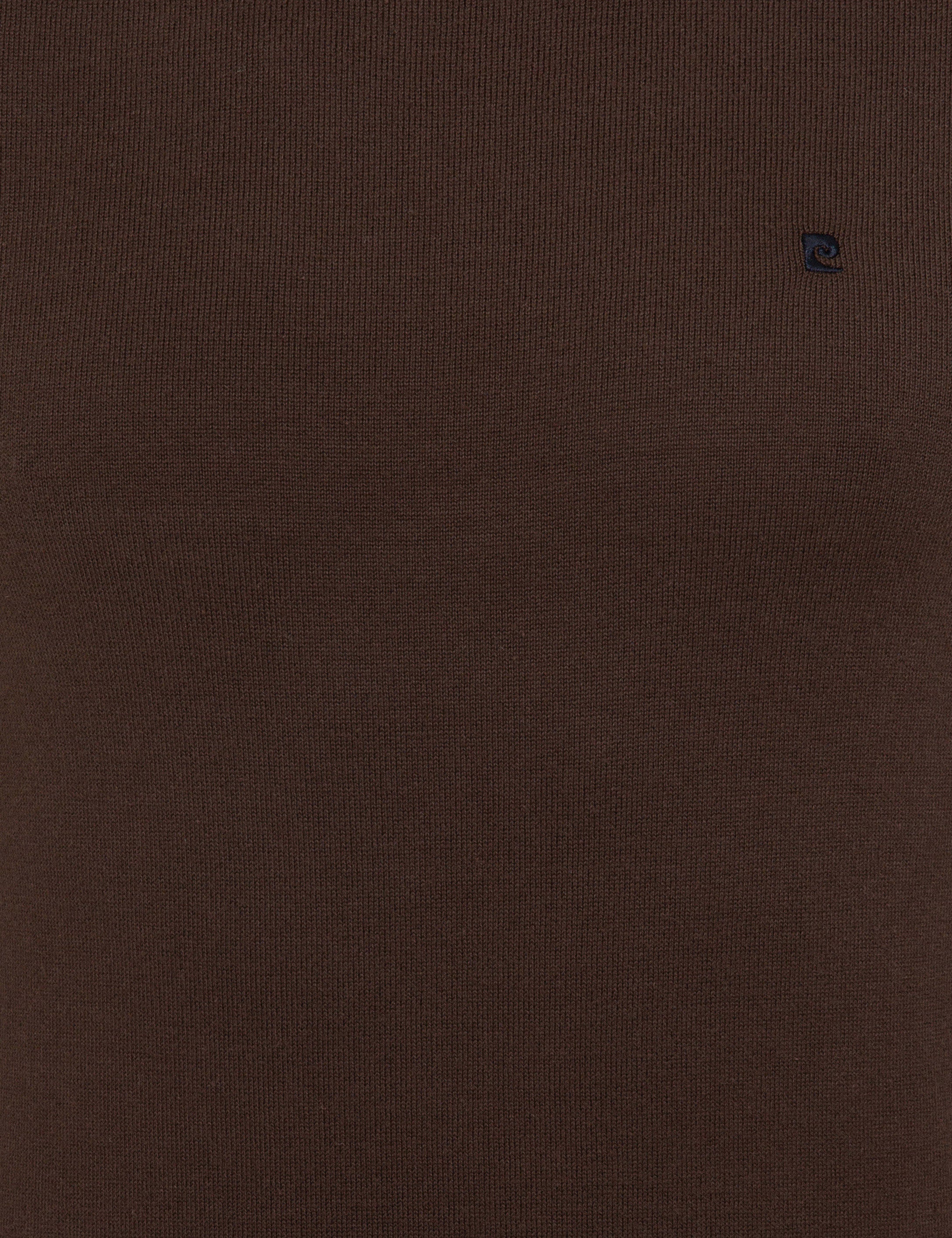 Kahverengi Slim Fit Bisiklet Yaka Basic Triko Kazak