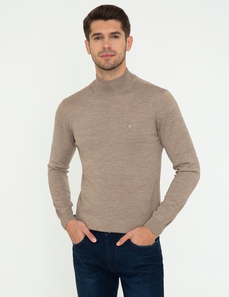 Taş Regular Fit Yarım Balıkçı Yaka Yün Karışımlı Basic Triko Kazak - 50236754143