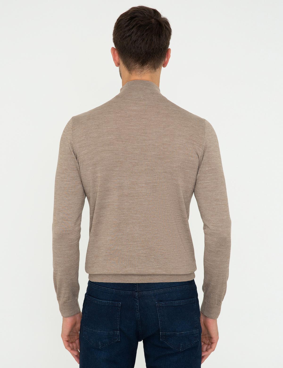 Taş Regular Fit Yarım Balıkçı Yaka Yün Karışımlı Basic Triko Kazak - 50236754143