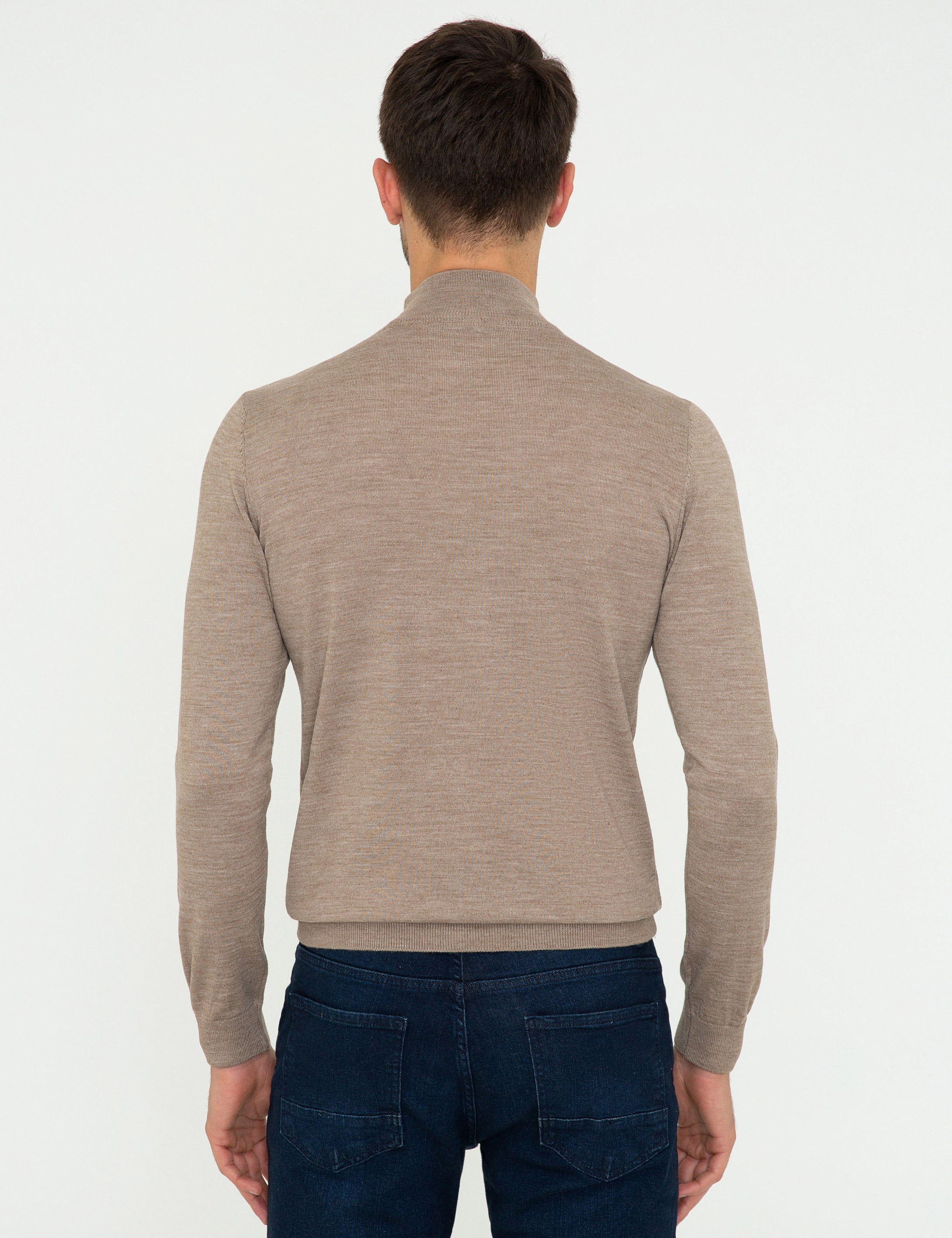 Taş Regular Fit Yarım Balıkçı Yaka Yün Karışımlı Basic Triko Kazak - Image 4