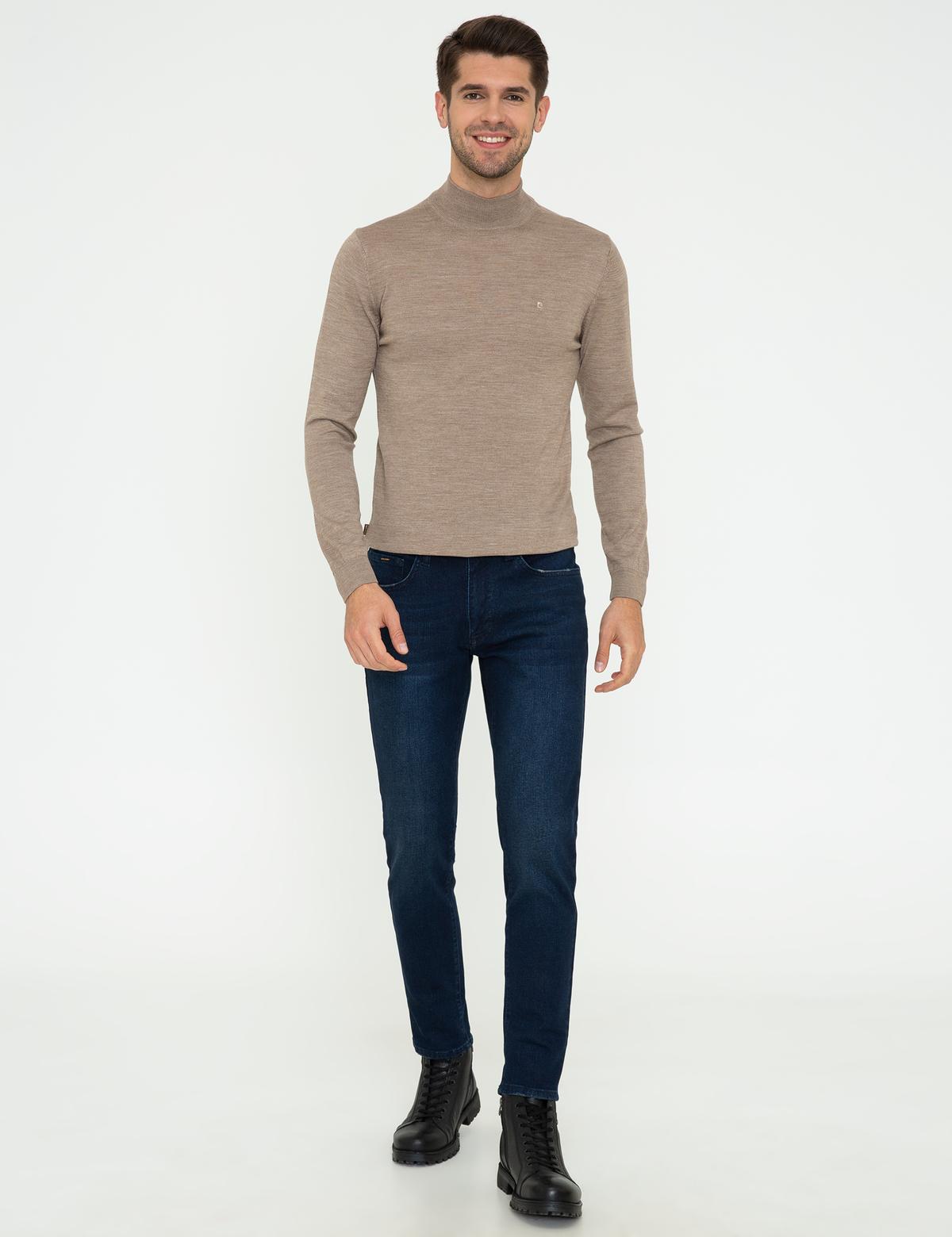 Taş Regular Fit Yarım Balıkçı Yaka Yün Karışımlı Basic Triko Kazak - 50236754143