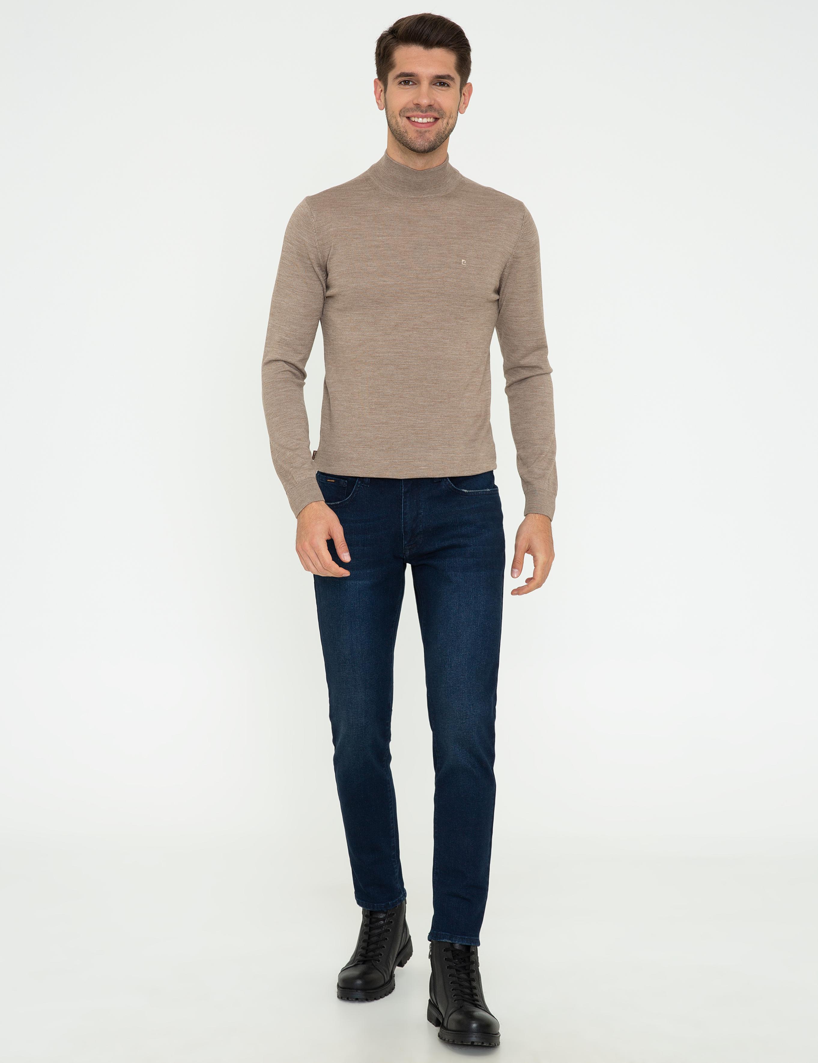 Taş Regular Fit Yarım Balıkçı Yaka Yün Karışımlı Basic Triko Kazak