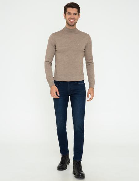 Taş Regular Fit Yarım Balıkçı Yaka Yün Karışımlı Basic Triko Kazak - 50236754143