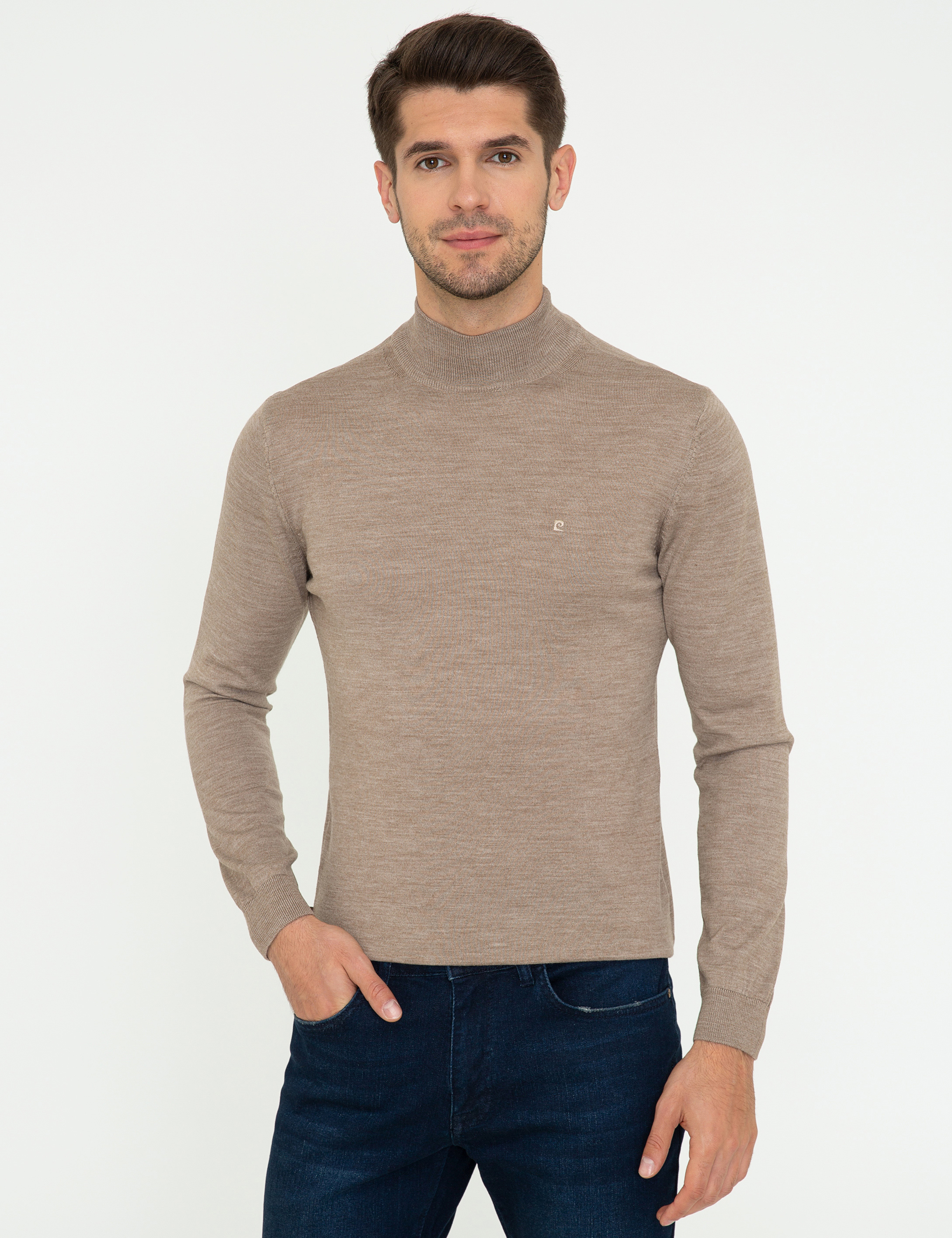 Taş Regular Fit Yarım Balıkçı Yaka Yün Karışımlı Basic Triko Kazak - Image 1