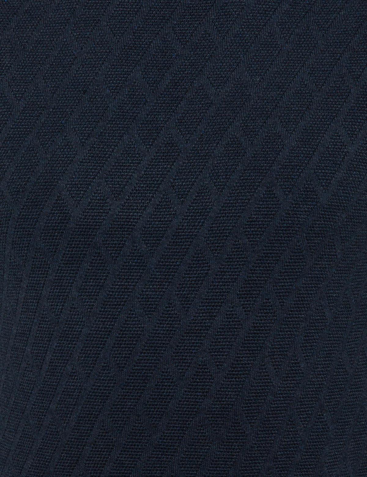 Lacivert Melanj Slim Fit Balıkçı Yaka Triko Kazak - 50241049018