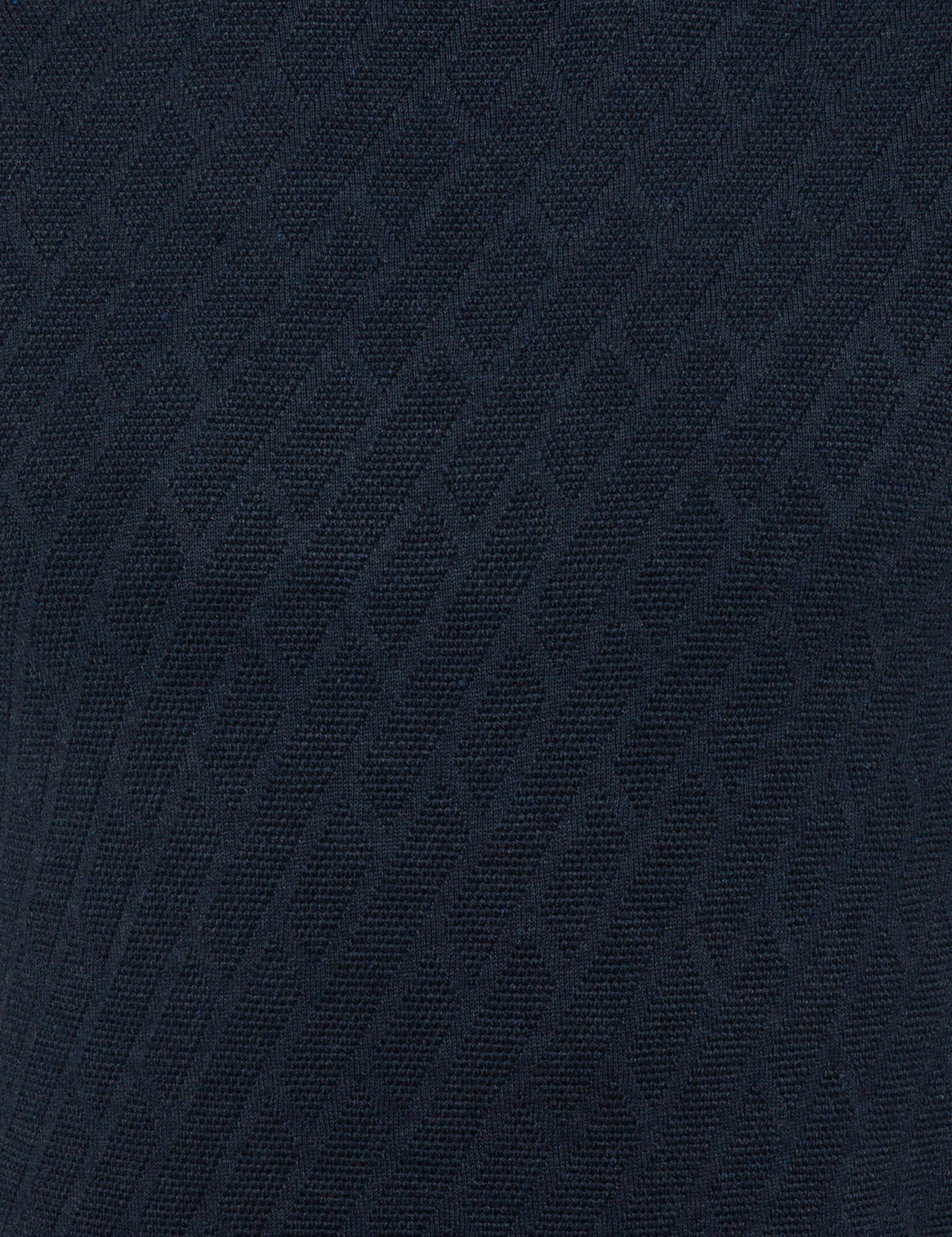 Lacivert Melanj Slim Fit Balıkçı Yaka Triko Kazak